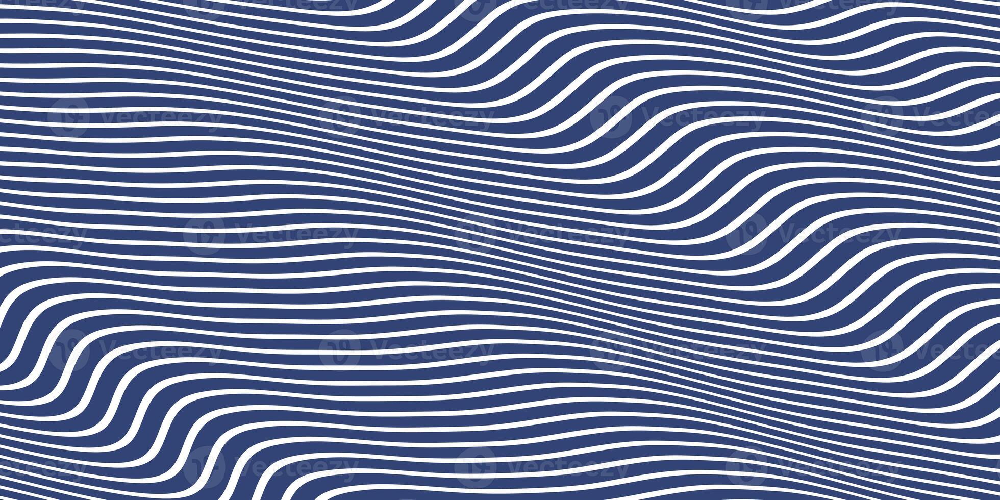 Strong Blue Seamless Hypnotic Waves Background. Stylish Colorful Ripples Texture. Dynamic Modern Backdrop. photo