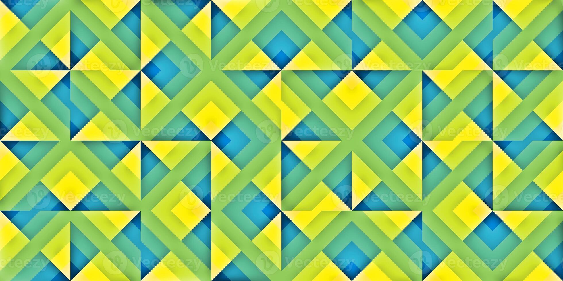 Blue Yellow Modern Random Filling Geometric Shapes Pattern Background Texture. photo
