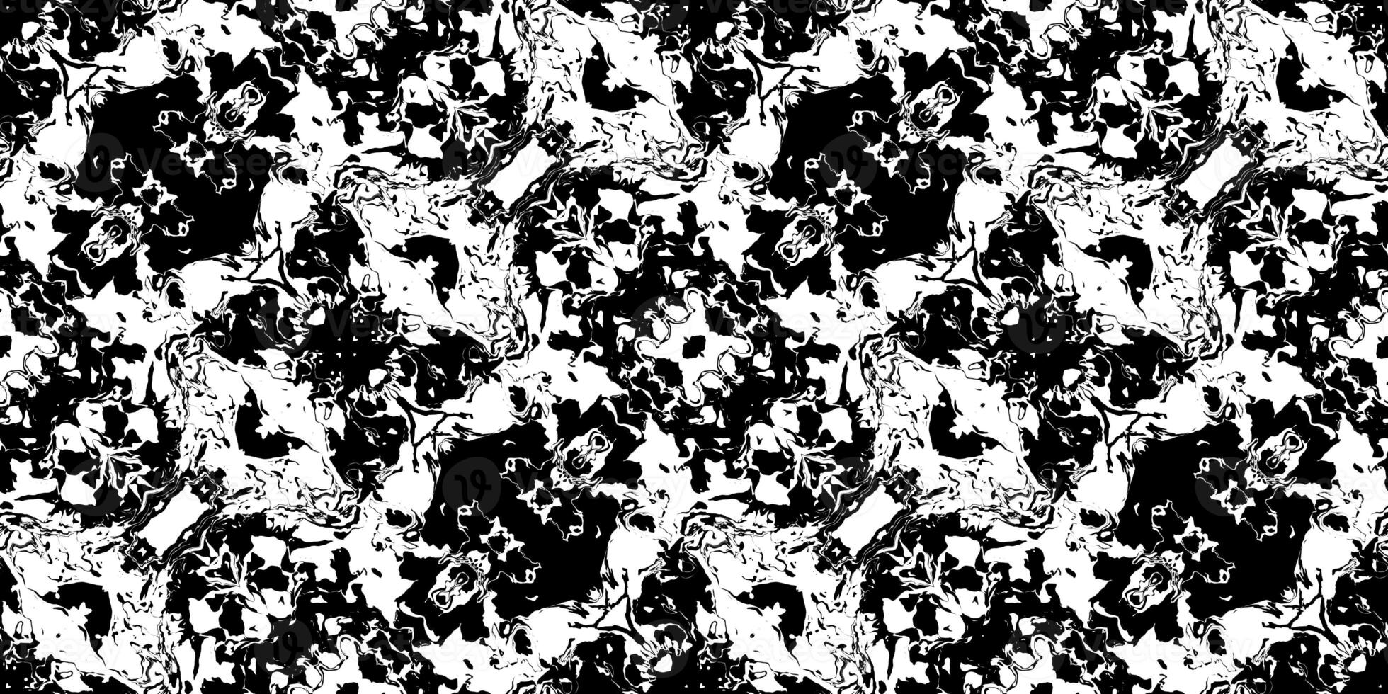 Strong Rorschach Test Ink Blot Texture. Seamless Monochrome Darkness Pattern Background. photo