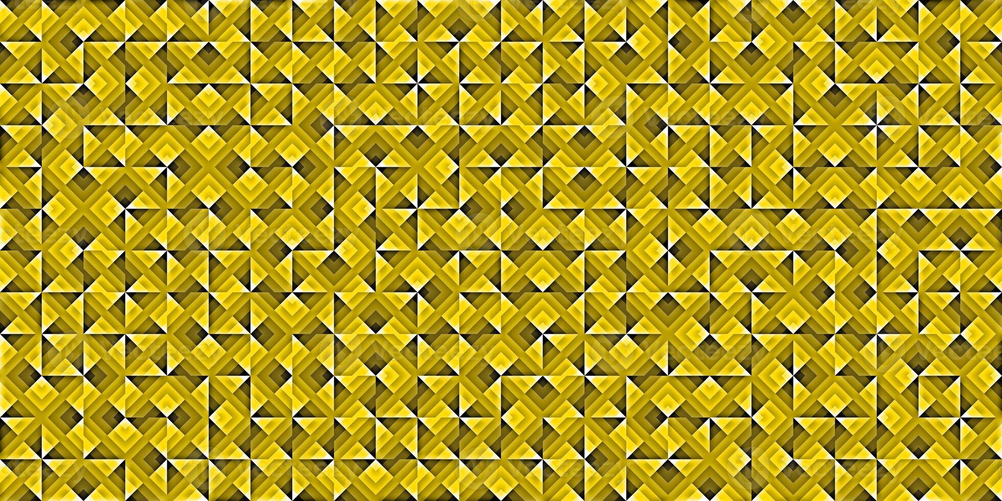 Yellow Modern Random Filling Geometric Shapes Pattern Background Texture. photo