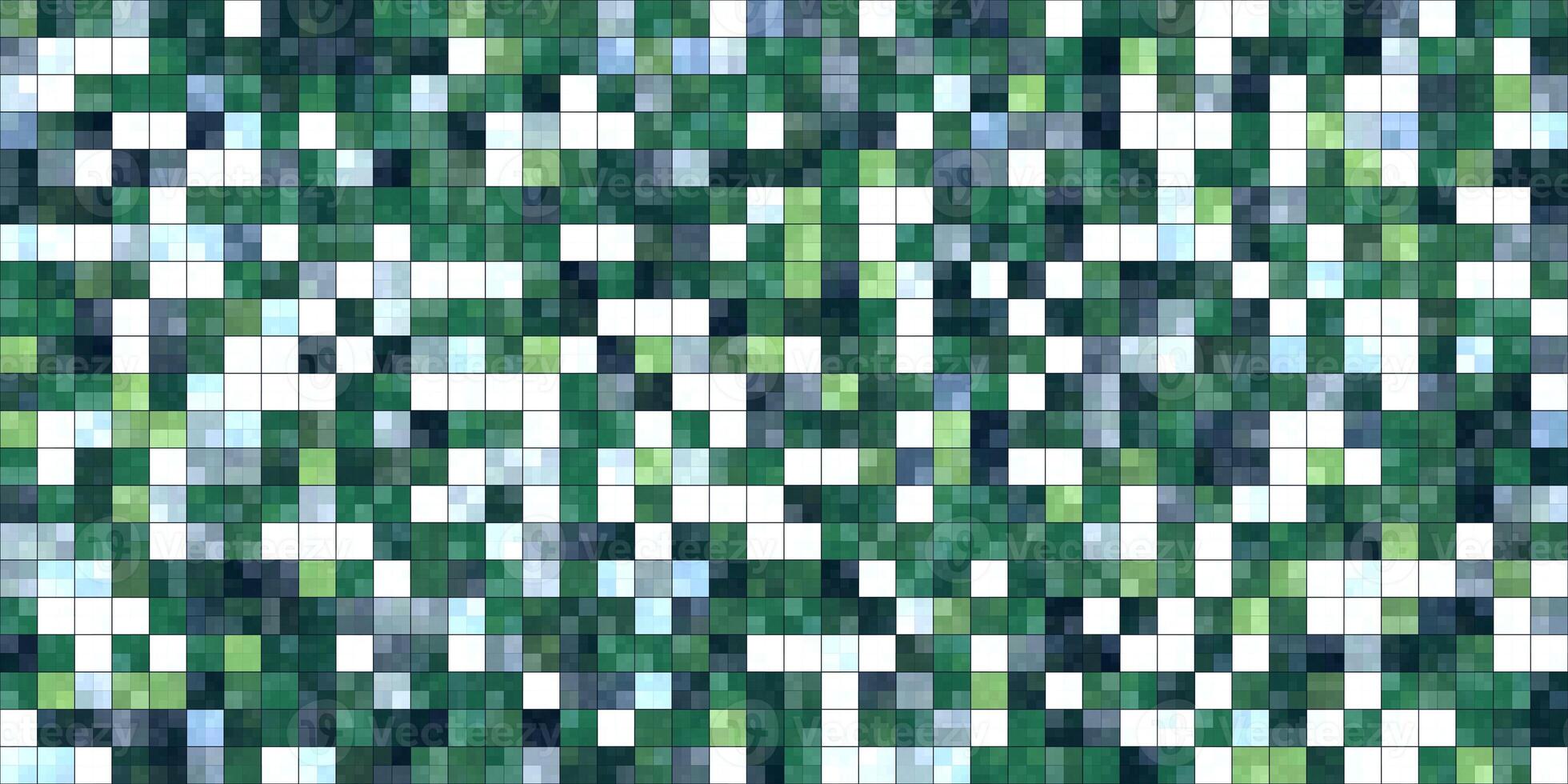 Green White Tiling Colored Squares. Colorful mosaic texture. Bright filling geometric backdrop. Seamless Backgrounds. photo
