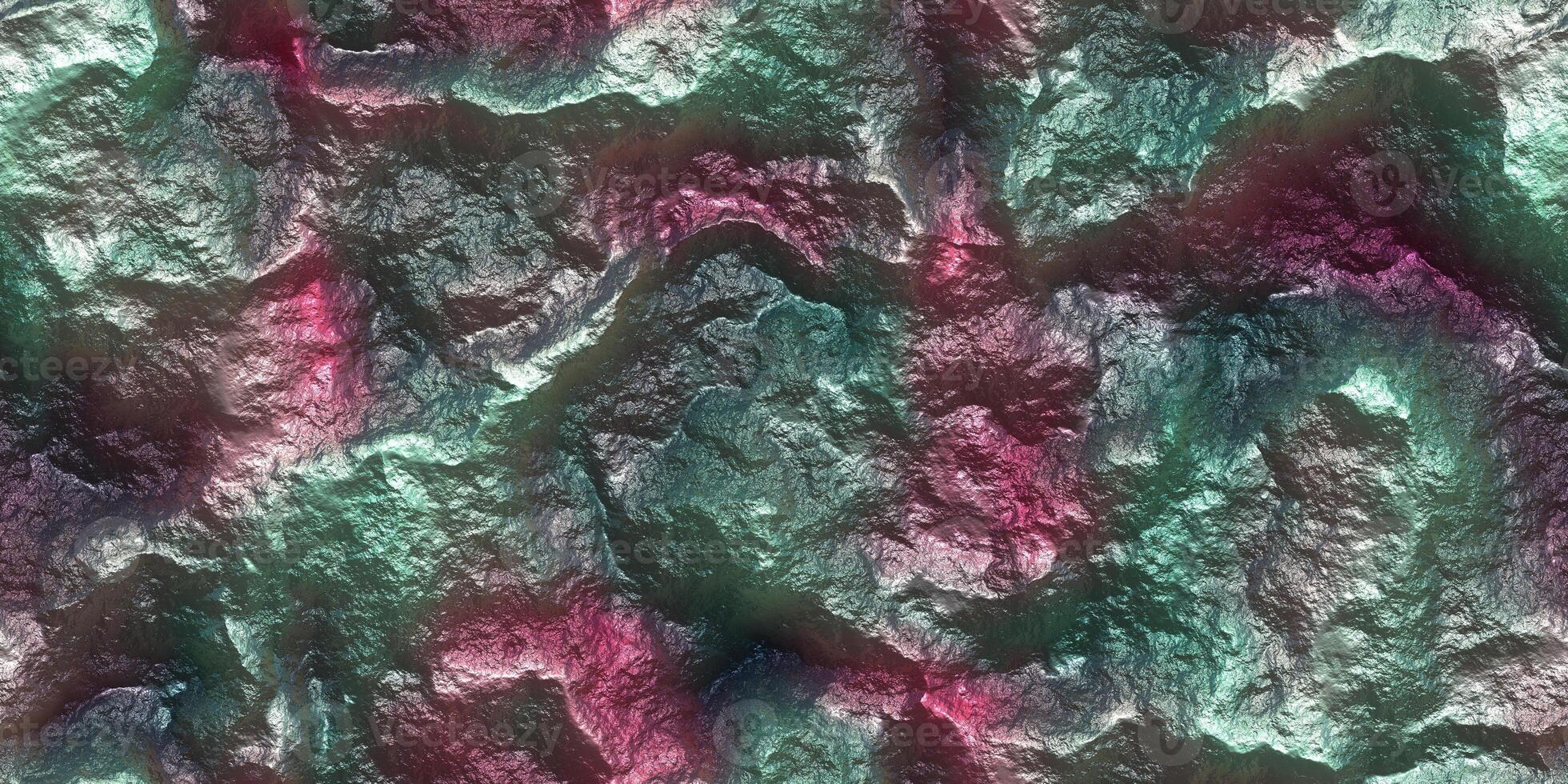 Painted Mineral Cliff Glows Texture. Metallic Ore Sparkles Backdrop. Shine Stone Mineral Surface. Metal Paint Rock Shining Background. photo