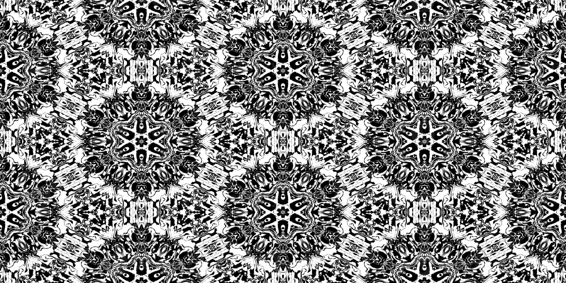 Symmetric Rorschach Test Ink Blot Texture. Seamless Monochrome Darkness Pattern Background. photo