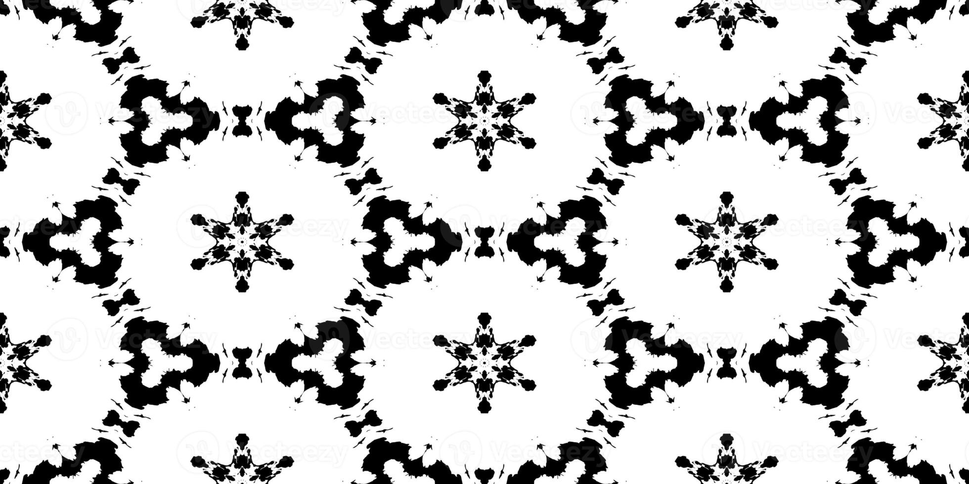 Symmetry Rorschach Test Ink Blot Texture. Seamless Monochrome Darkness Pattern Background. photo