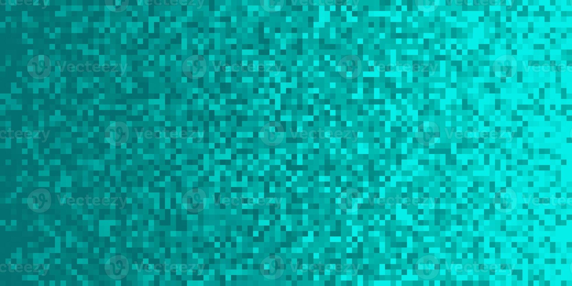Deep Sea Blue Turquoise Pixilated Gradient Background. Mosaic Pixel Art Texture. Horizontal Pixel Gradient Backdrop. photo