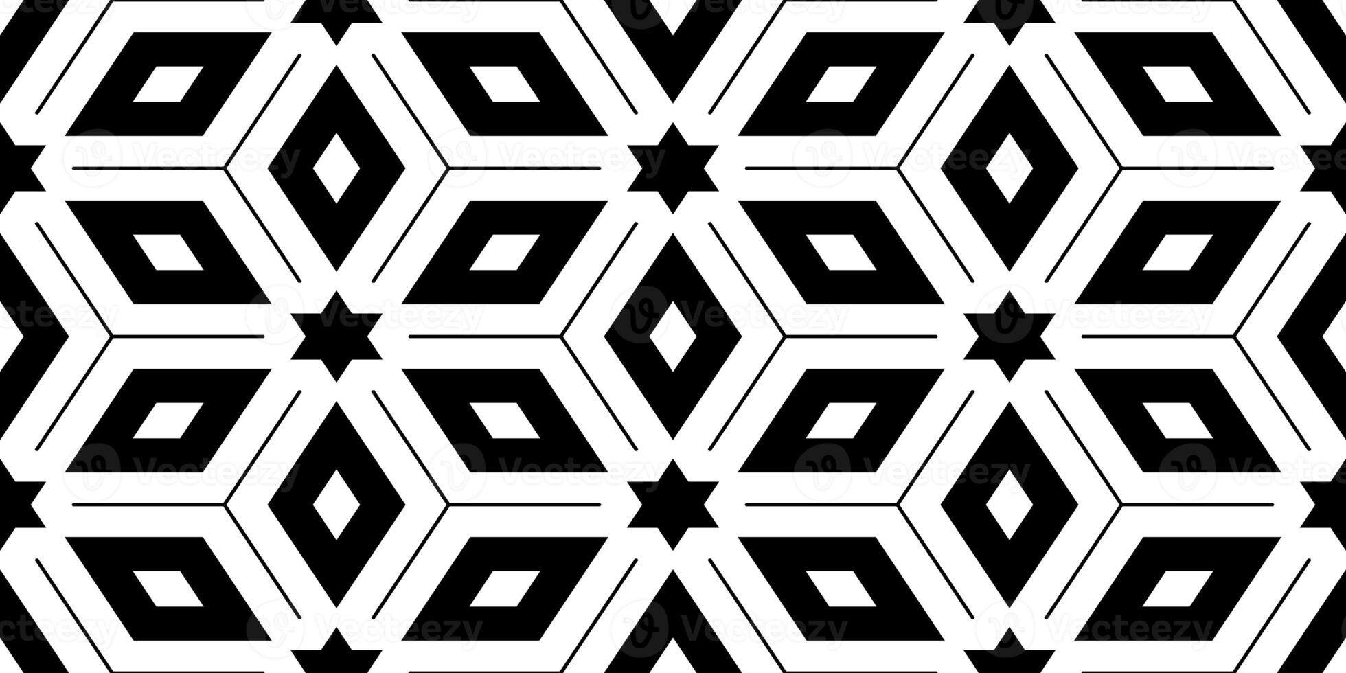Seamless Black and White Geometric Pattern photo