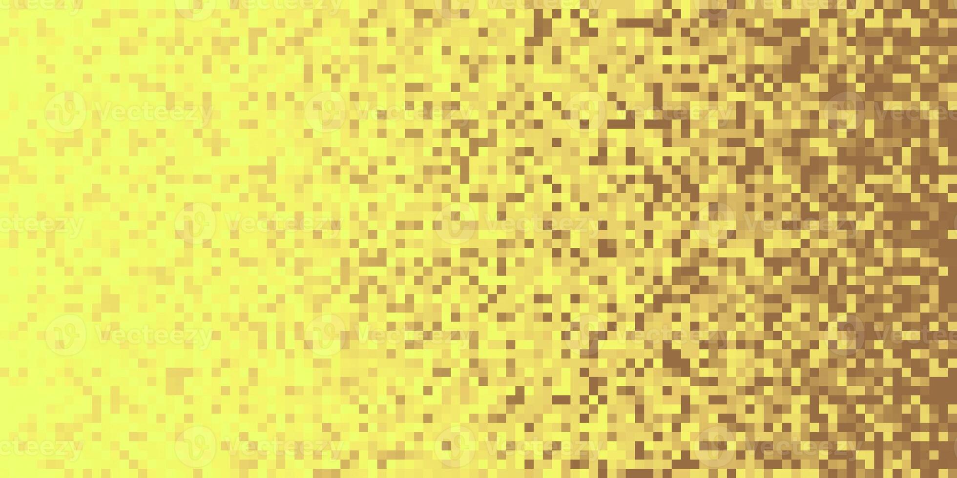 Golden Yellow Pixilated Gradient Background. Mosaic Pixel Art Texture. Horizontal Pixel Gradient Backdrop. photo