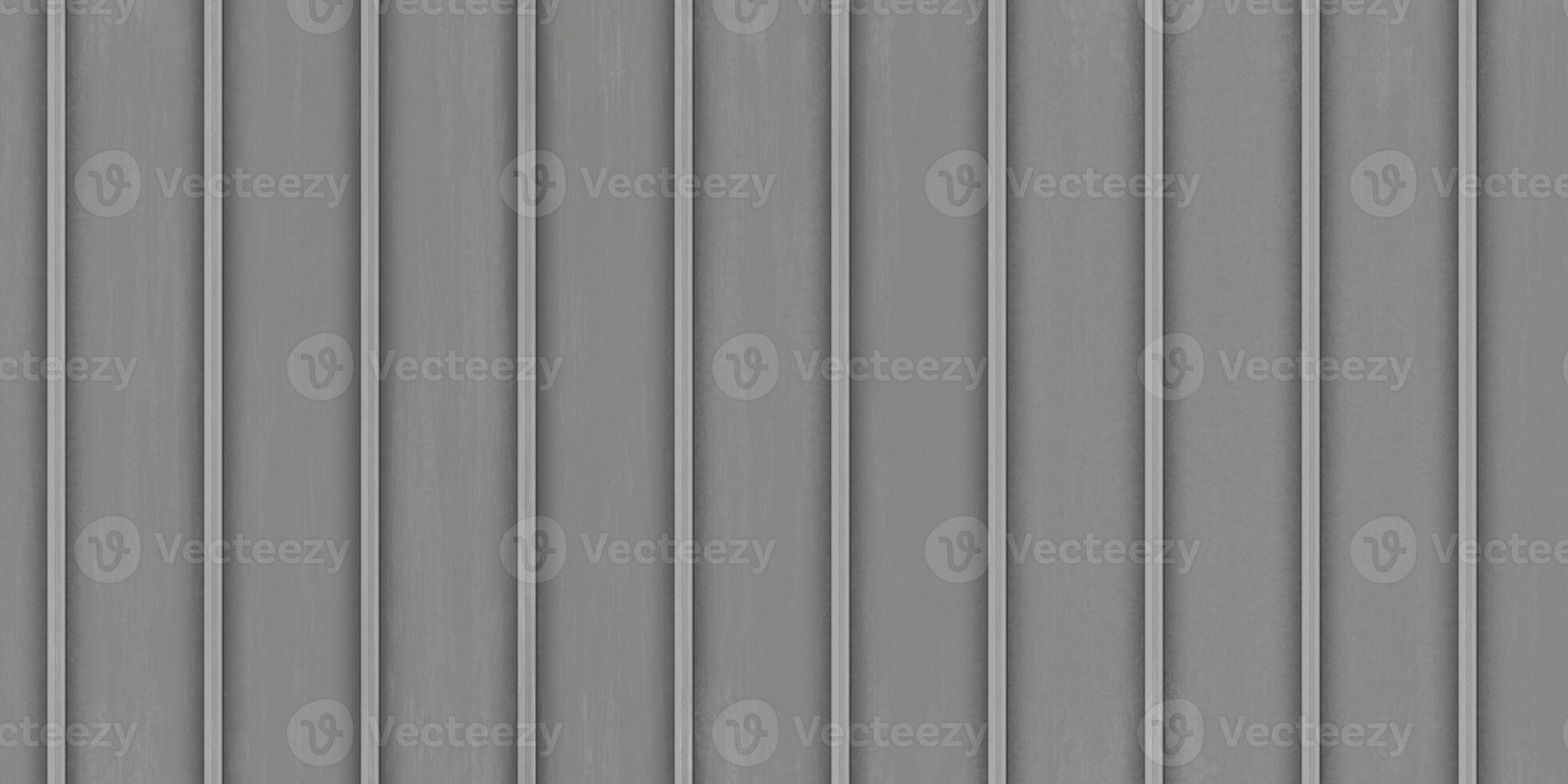Gray corrugated metal texture. Crimp fence background. Ribbed metallic surface. Wavy iron wall pattern. Fluted metal fencing backdrop. photo