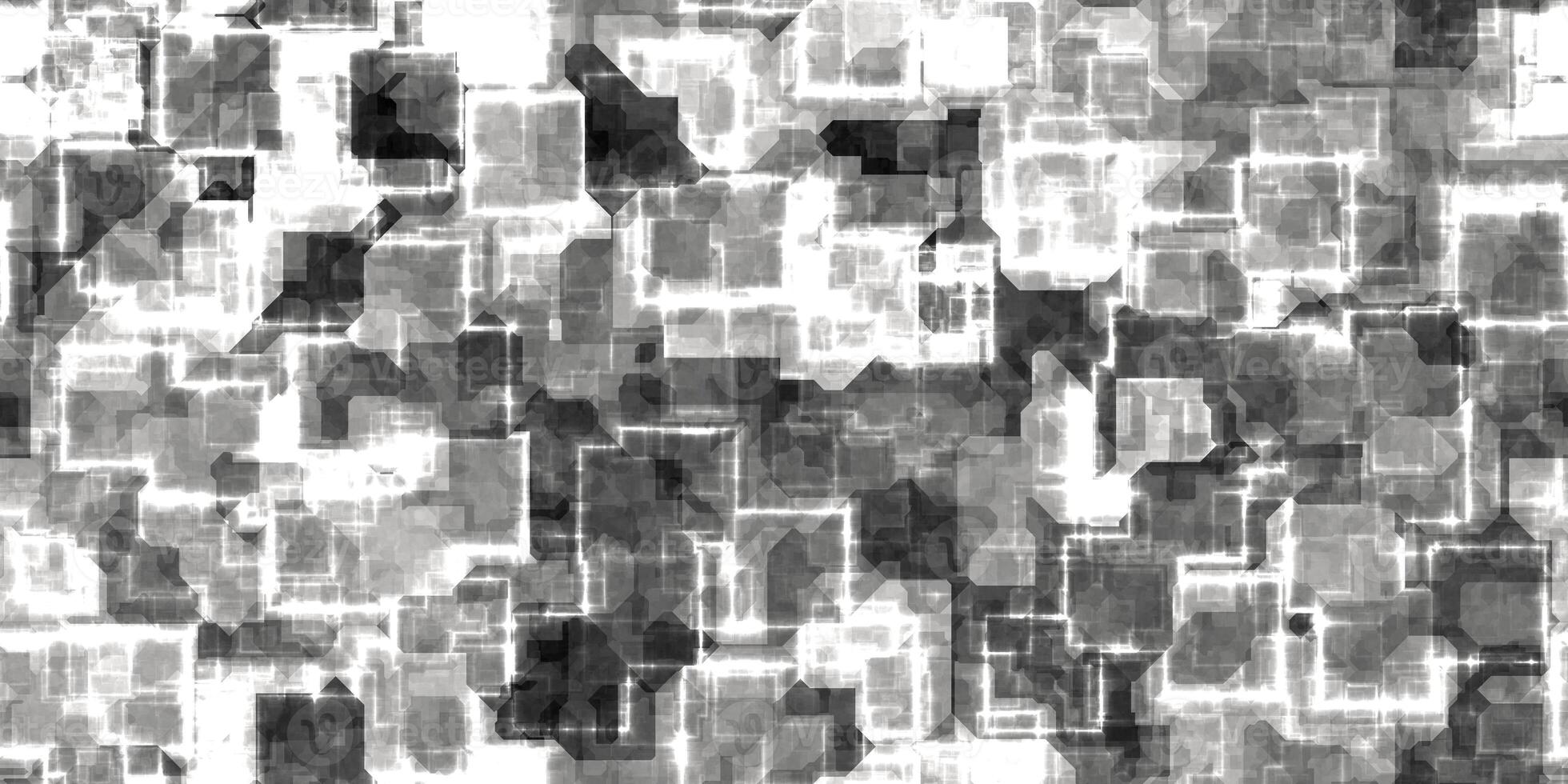 White seamless Cyber Glow Neon Squares Pattern Background Texture. photo