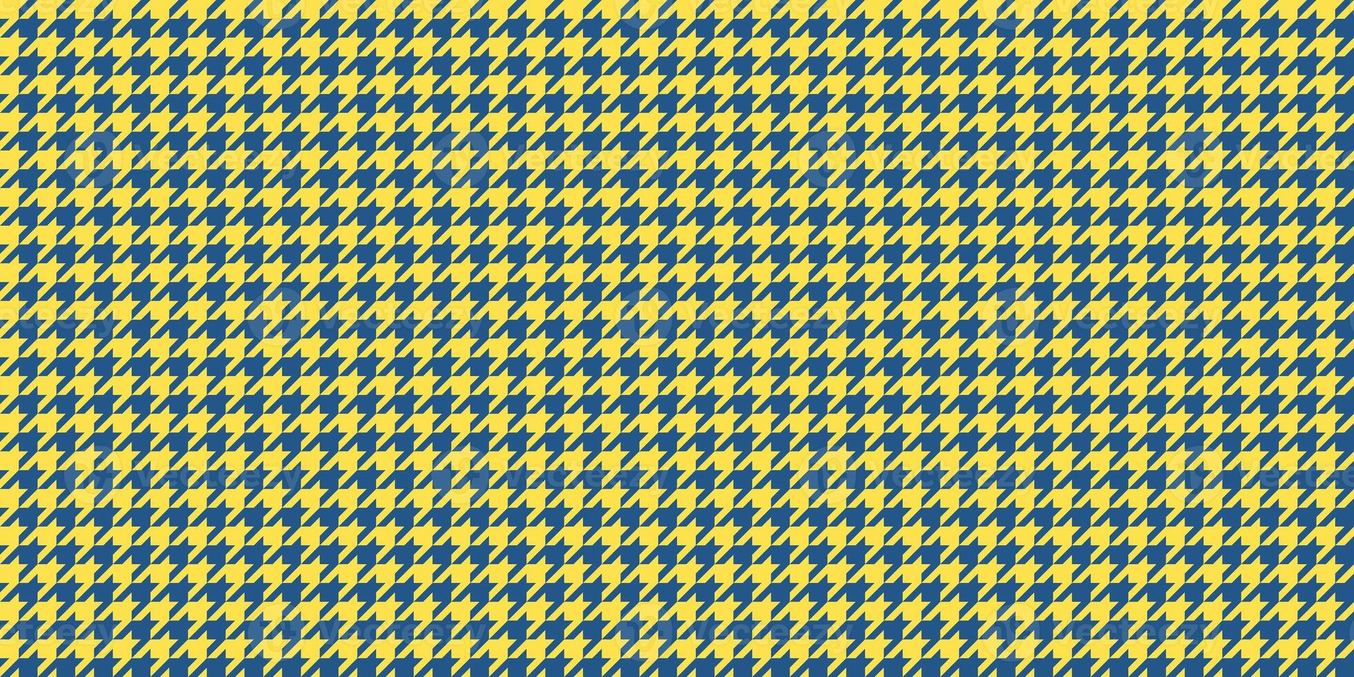 Yellow Blue Seamless Houndstooth Pattern Background. Traditional Arab Texture. Fabric Textile Material. photo