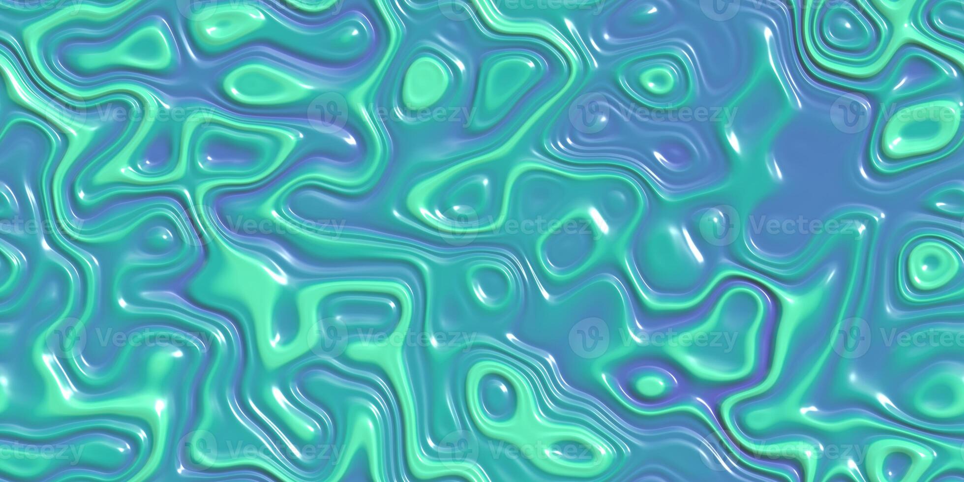 Creamy green blue bent flower gel surface. Liquid curves motion background. Fluid twist dynamic cream texture. Flowing colored abstract design backdrop. photo