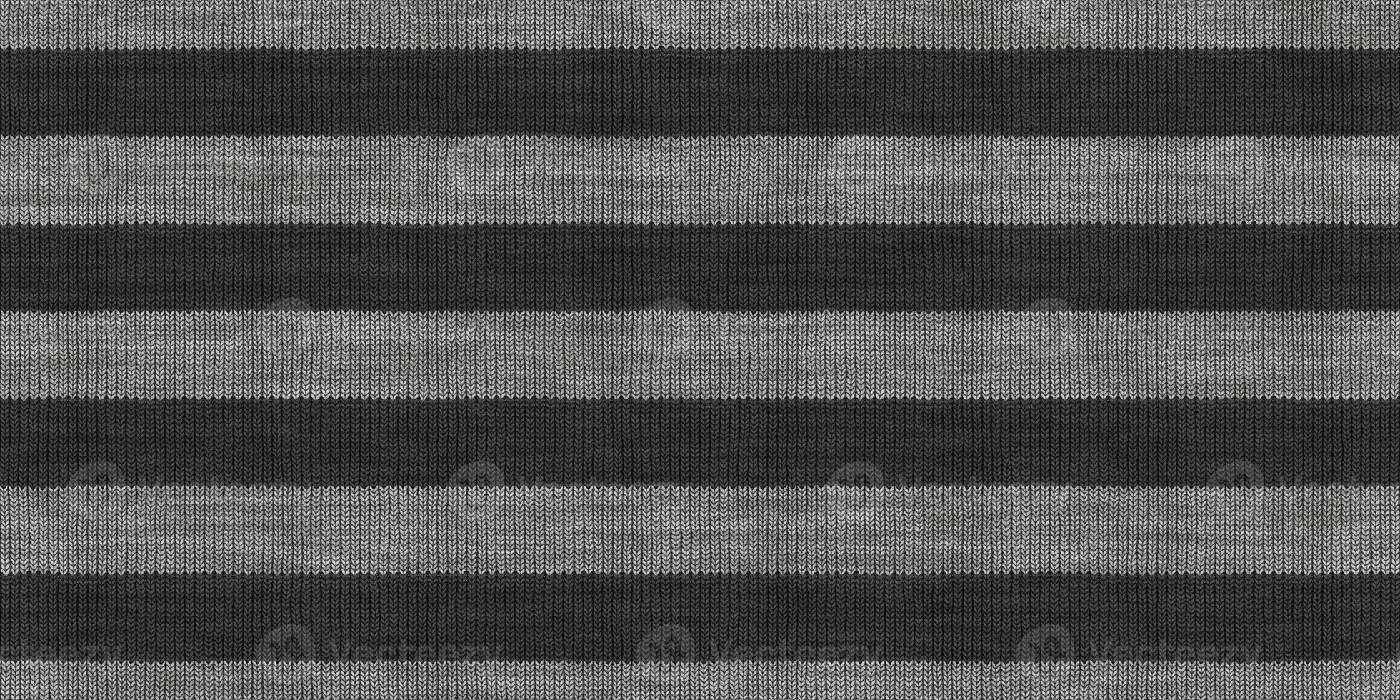 Gray Striped Knitted Weaving Background. Wool Knitwear Cotton Texture. Fabric Material Cloth Backdrop. photo