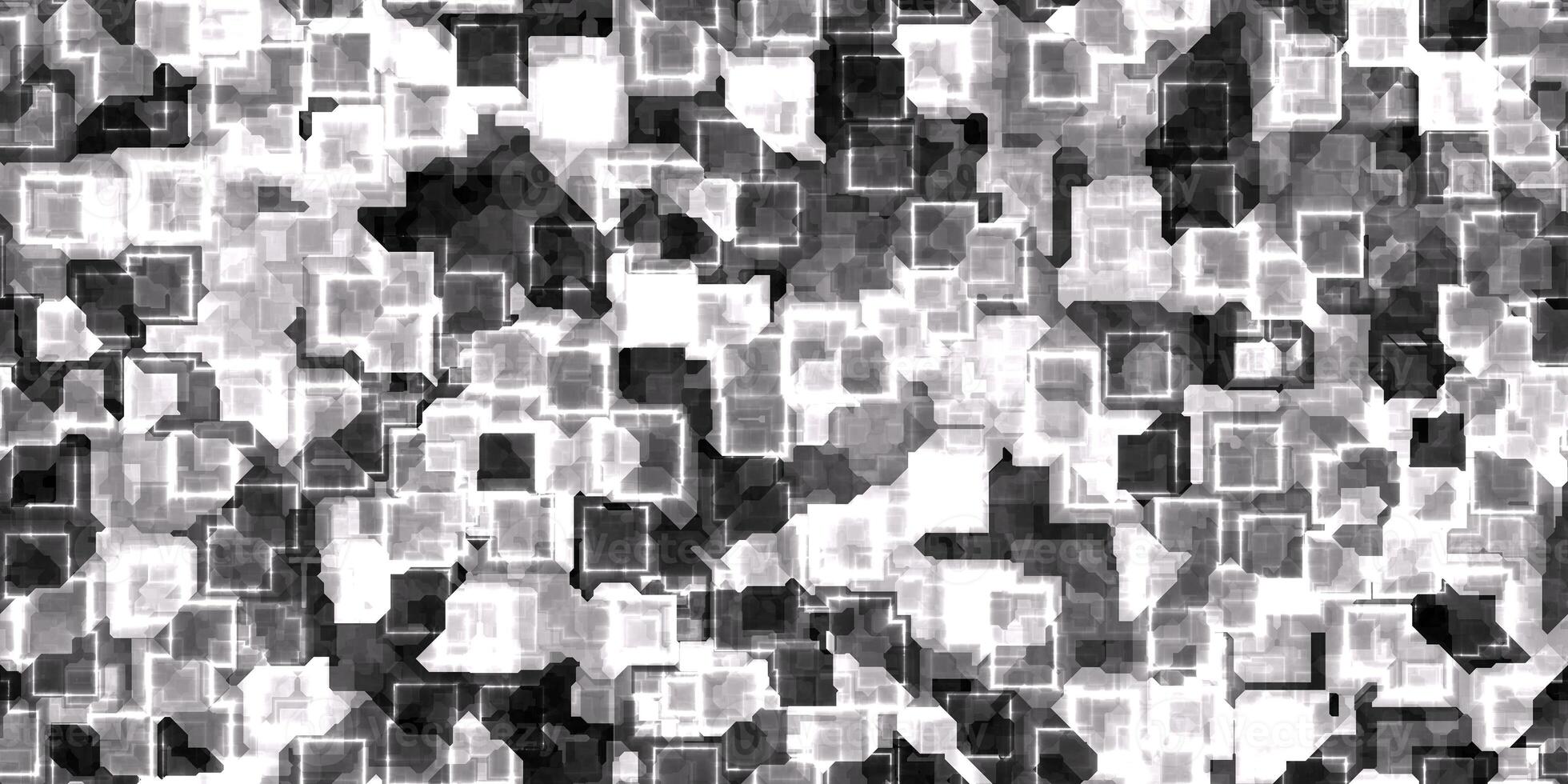 White seamless Cyber Glow Neon Squares Pattern Background Texture. photo