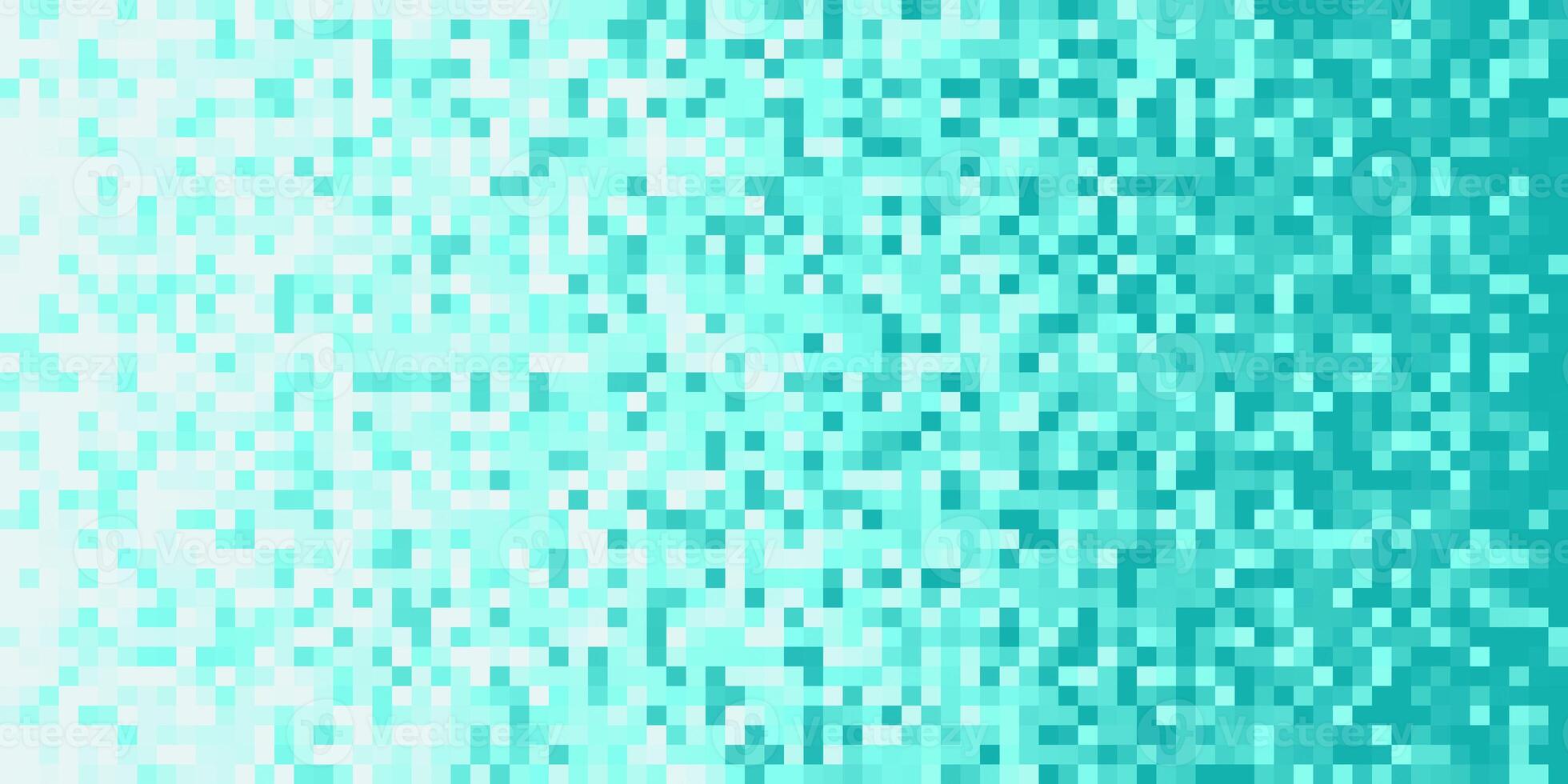 Sky Blue Seamless Pixilated Gradient Background. Mosaic Pixel Art Texture. Horizontal Pixel Gradient Backdrop. photo