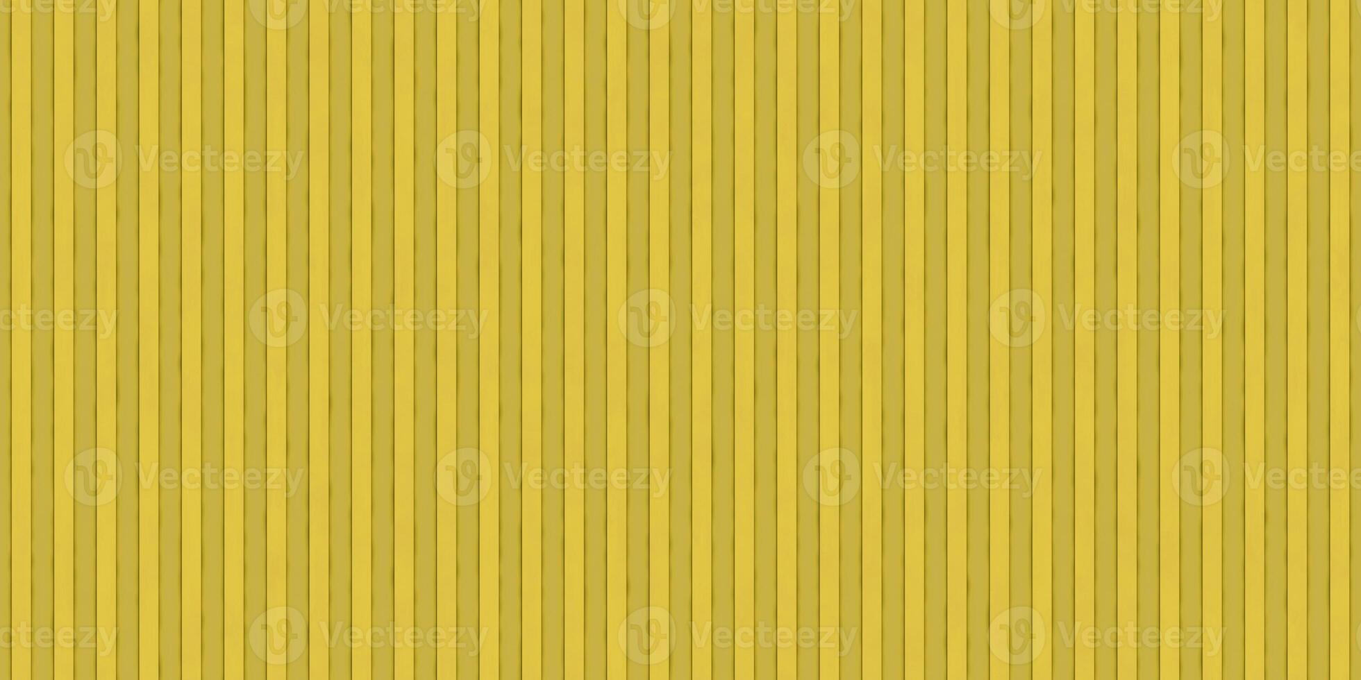 Yellow fluted metal fencing backdrop. Corrugated metal texture. Crimp fence background. Ribbed metallic surface. Wavy iron wall pattern. photo