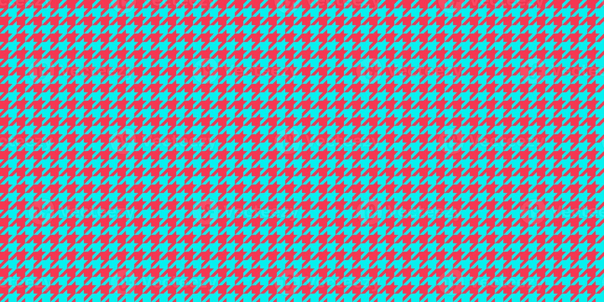 Red Blue Seamless Houndstooth Pattern Background. Traditional Arab Texture. Fabric Textile Material. photo