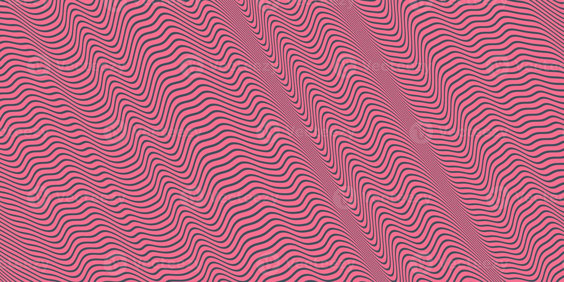 Pink Seamless Hypnotic Waves Background. Stylish Colorful Ripples Texture. Dynamic Modern Backdrop. photo