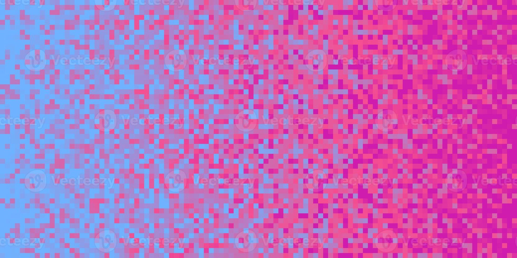 Indigo Lilac Purple Seamless Pixilated Gradient Background. Mosaic Pixel Art Texture. Horizontal Pixel Gradient Backdrop. photo