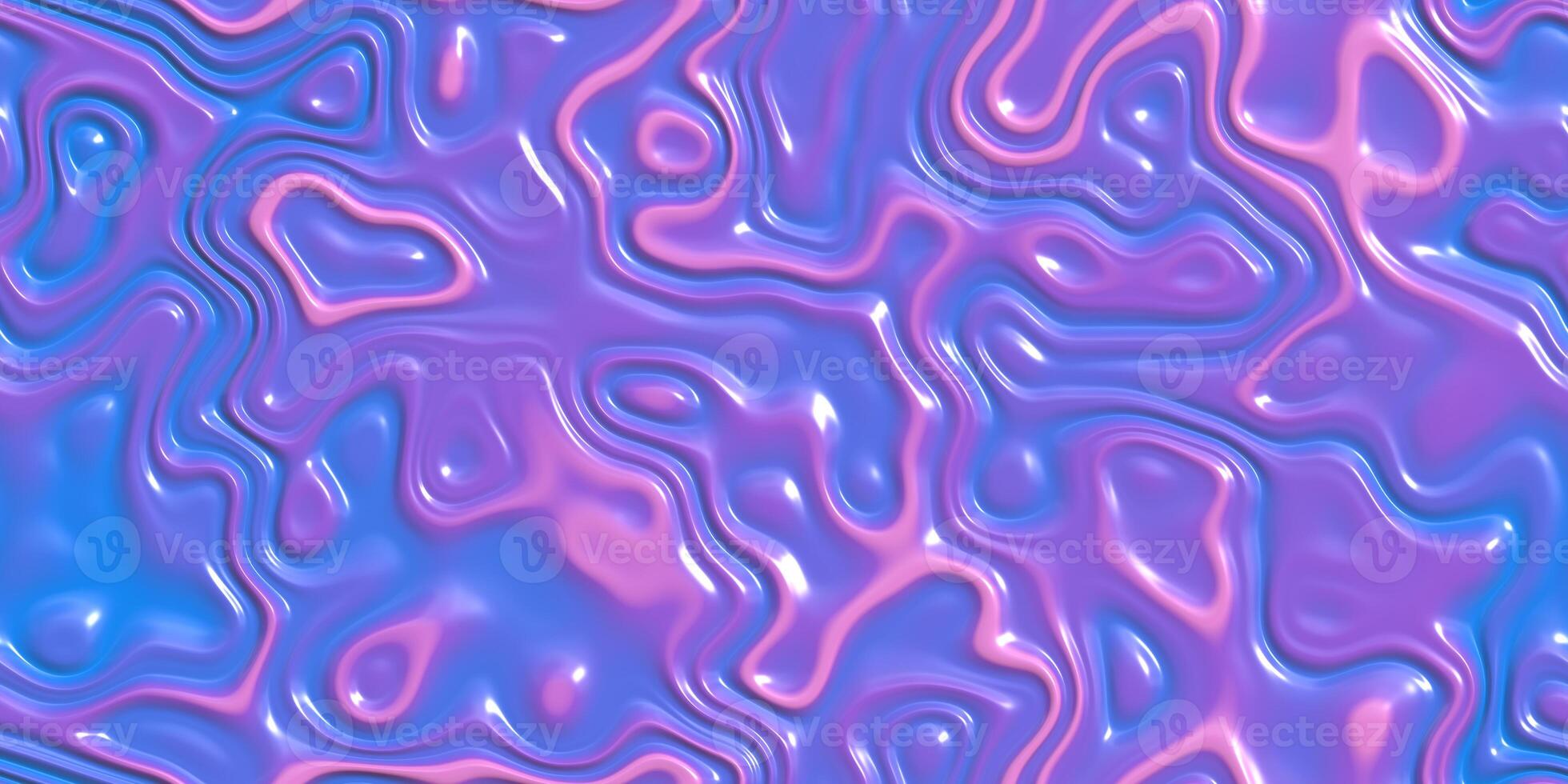 Liquid blue pink purple curves motion background. Fluid twist dynamic cream texture. Flowing colored abstract design backdrop. Creamy bent flower gel surface. photo