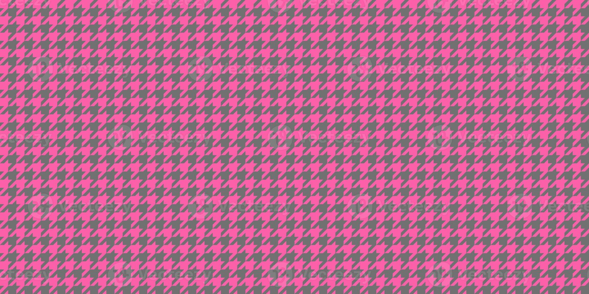 Pink Grey Seamless Houndstooth Pattern Background. Traditional Arab Texture. Fabric Textile Material. photo