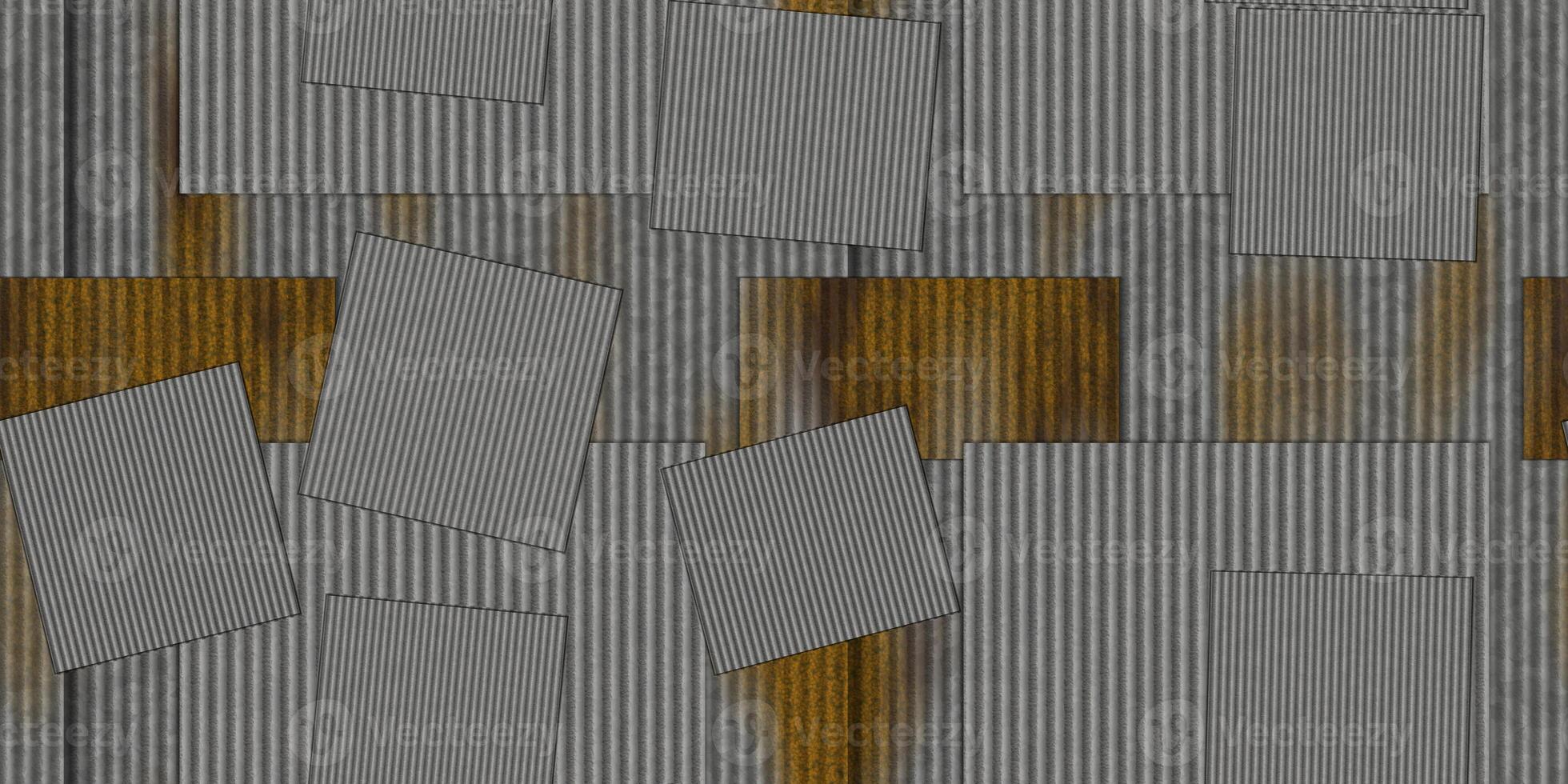 Steel rustic sheets corrugated metal texture. Crimp fence background. Ribbed metallic surface. Wavy iron wall pattern. Fluted metal fencing backdrop. photo