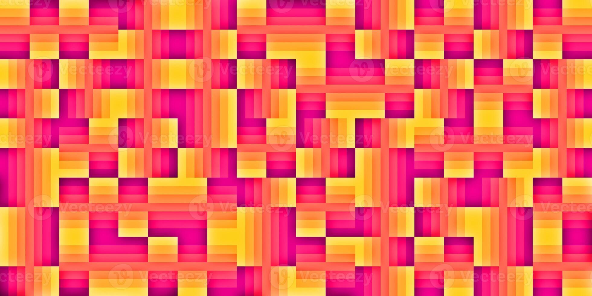 Yellow Pink Modern Random Filling Geometric Shapes Pattern Background Texture. photo