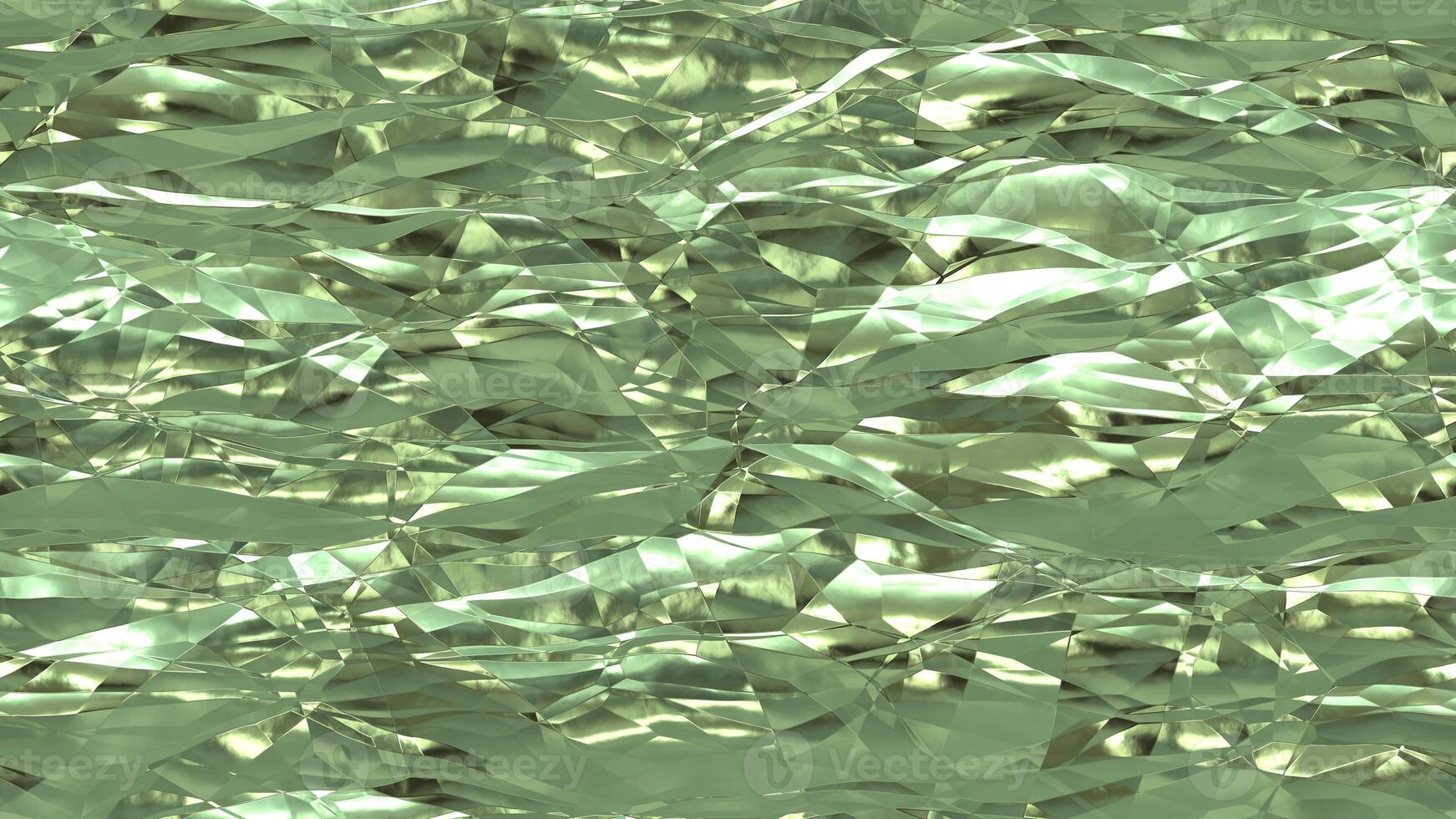 Pistachio Crumpled Foil Seamless Background Texture photo