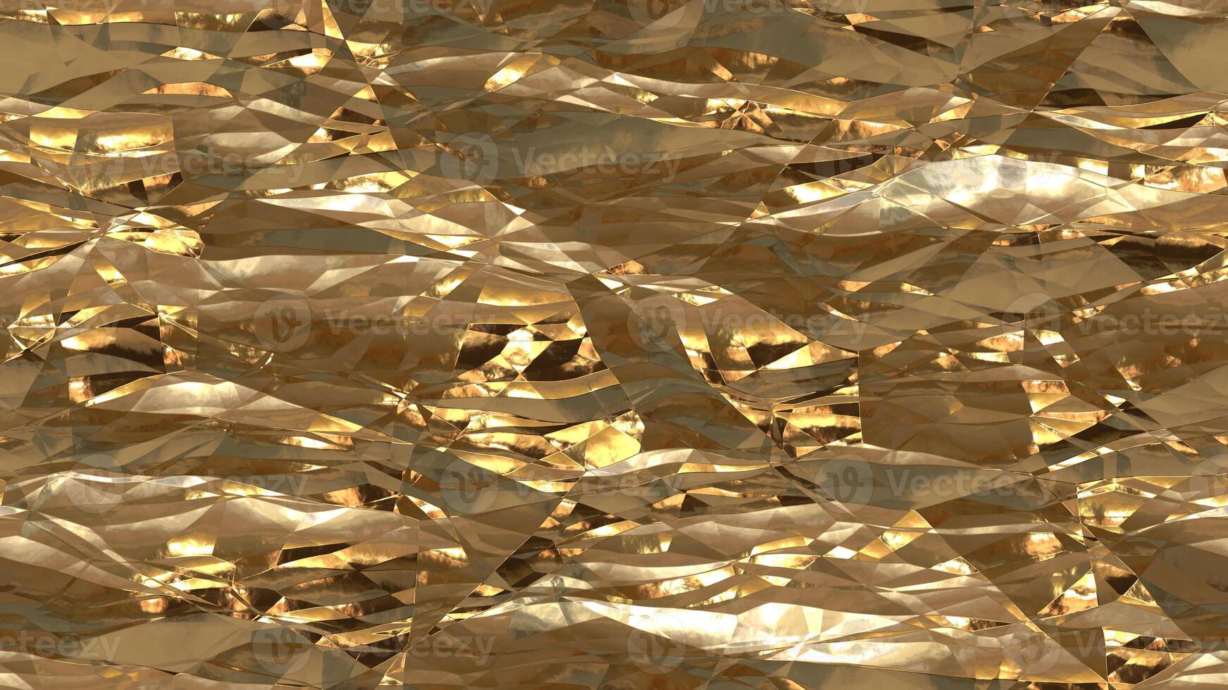 Gold Crumpled Foil Seamless Background Texture photo