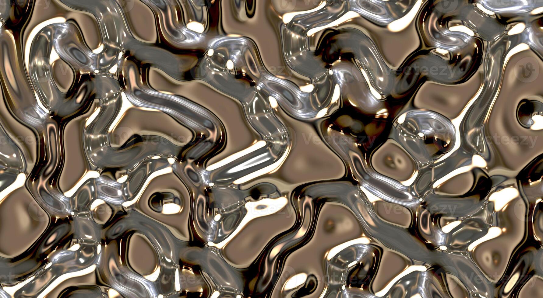 Chrome Melt. Liquid Metal Seamless Background Texture photo