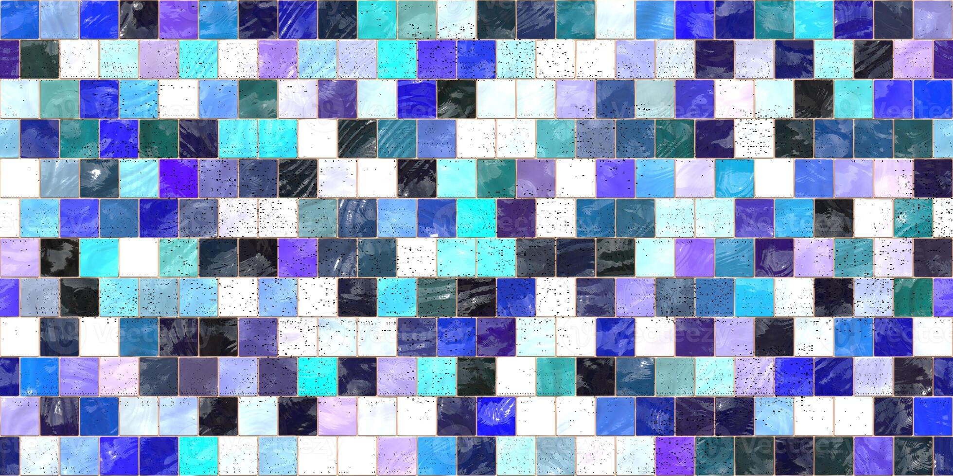 Blue Lilac White and Black Seamless Decorative Tile Background Texture photo