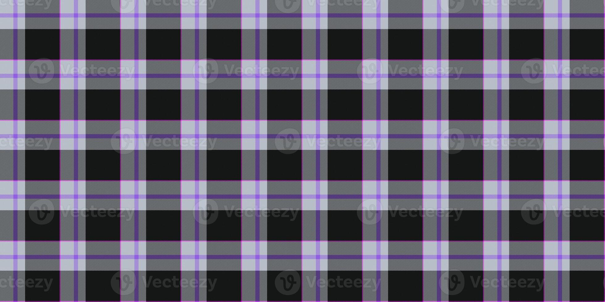 Light Lilac Black Seamless Scottish Tartan Background Texture photo