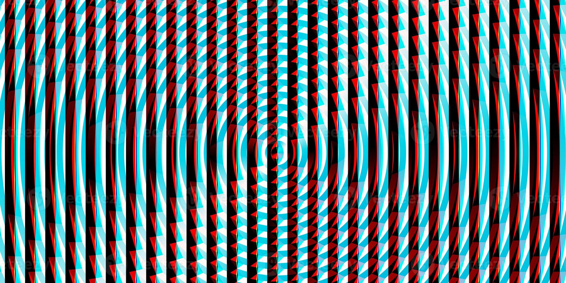 Red blue striped spotlight glass art texture. Projector lens background creative. Searchlight screen optical. Lamp flare glow. Fresnel lens pattern. photo