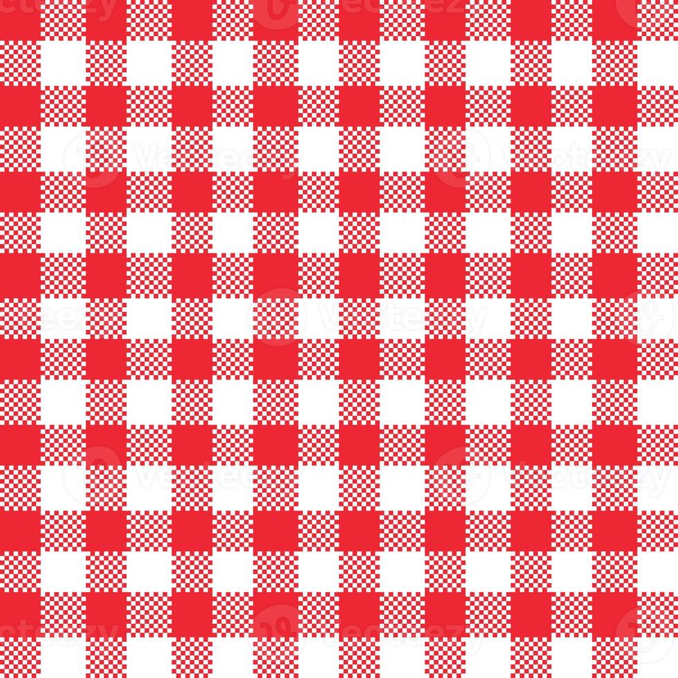 Gingham Pattern. Seamless red white traditional check pattern. Good for tablecloths, oilcloths, towels, picnic blankets, gift paper. photo