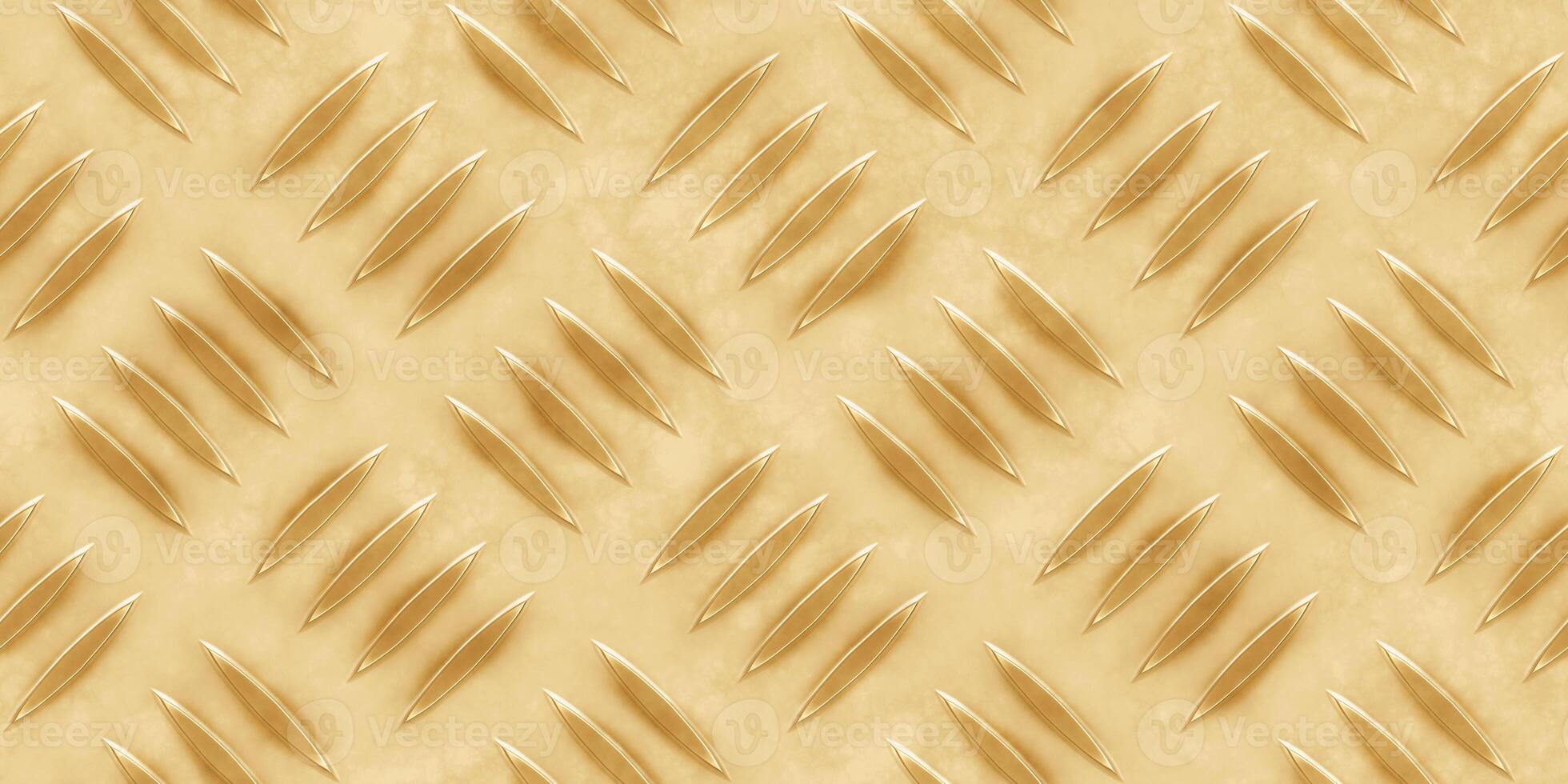 Seamless Decorated Brass Diamond Floor Backdrop Texture photo