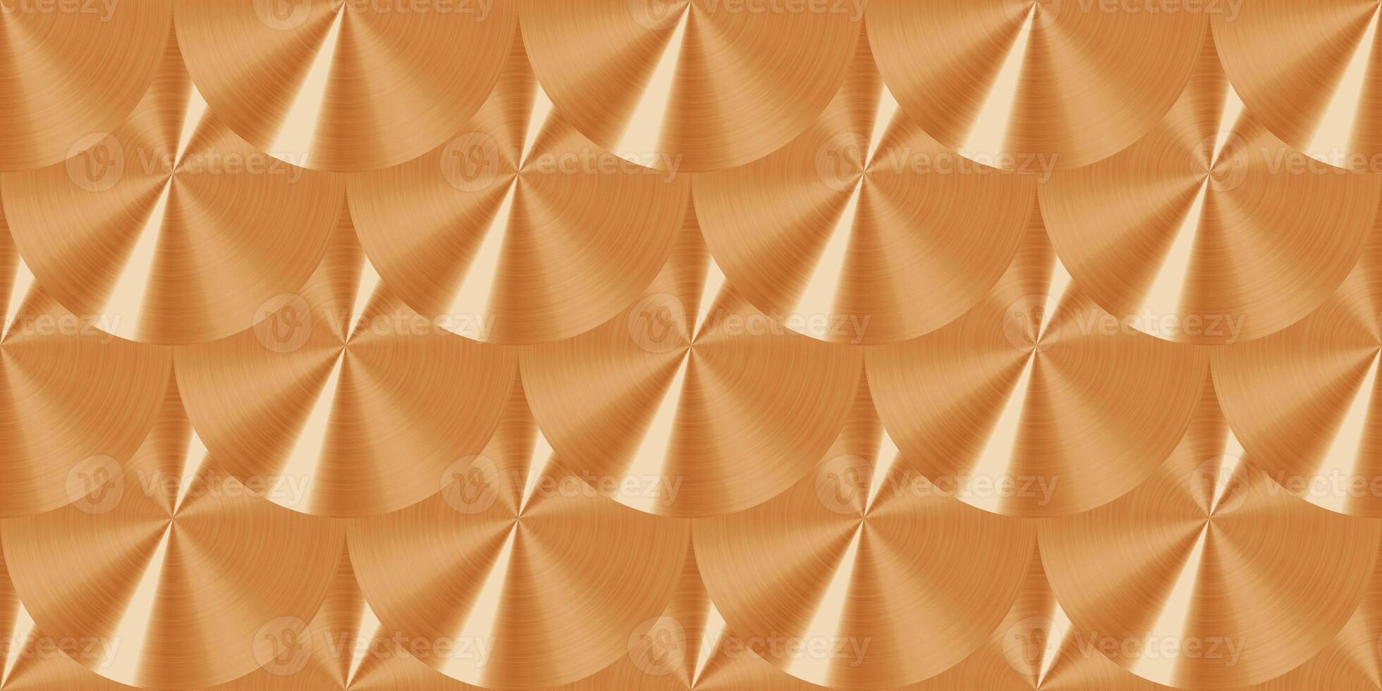Seamless Circle Polished Bronze Background. Bronzed Texture. photo