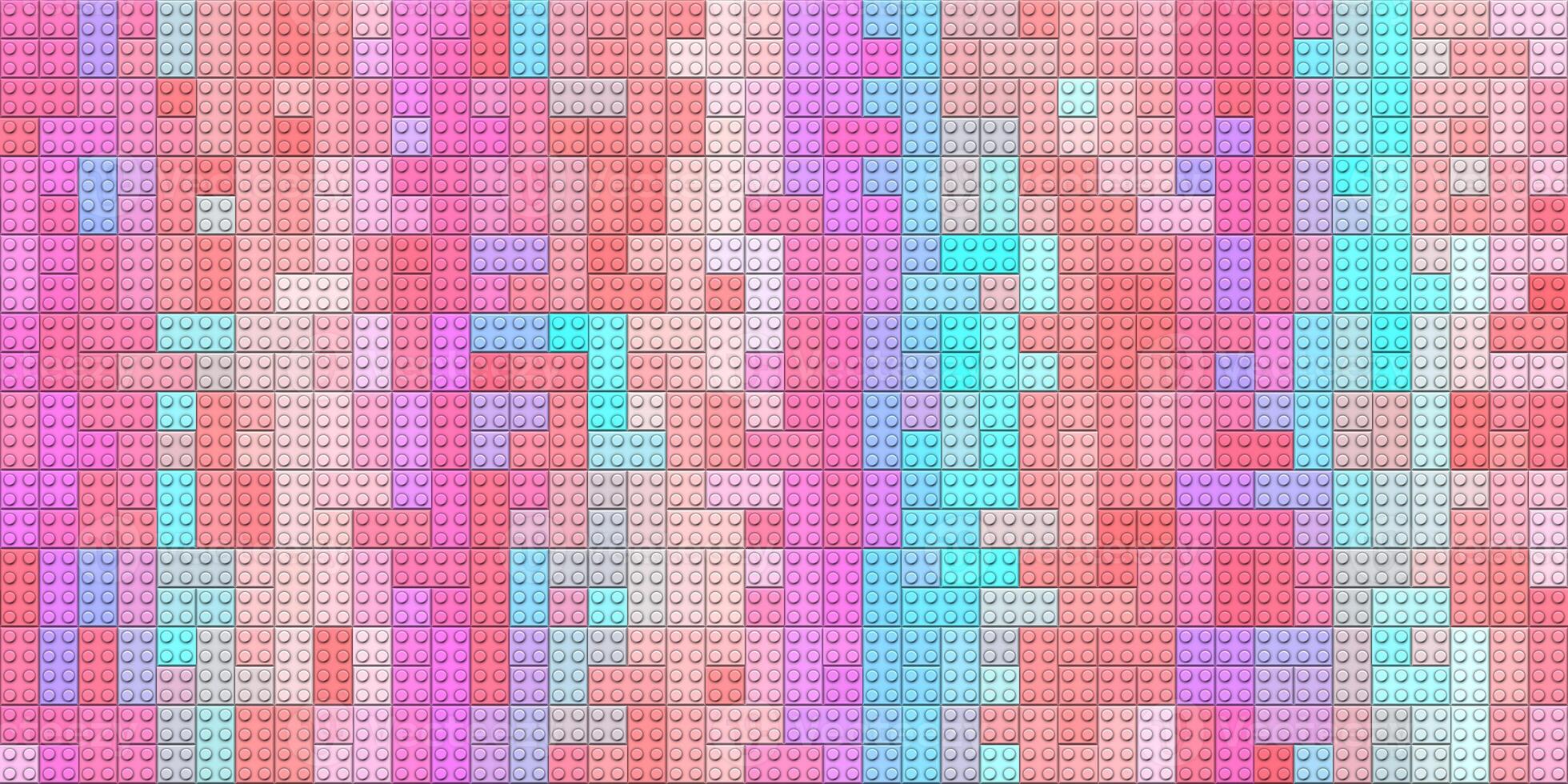 Pink blue red happy creative child puzzle surface design. Plastic building blocks background. Toy bricks texture. Colored plastic pieces backdrop. Colorful brick block toys pattern. Like Lego. photo