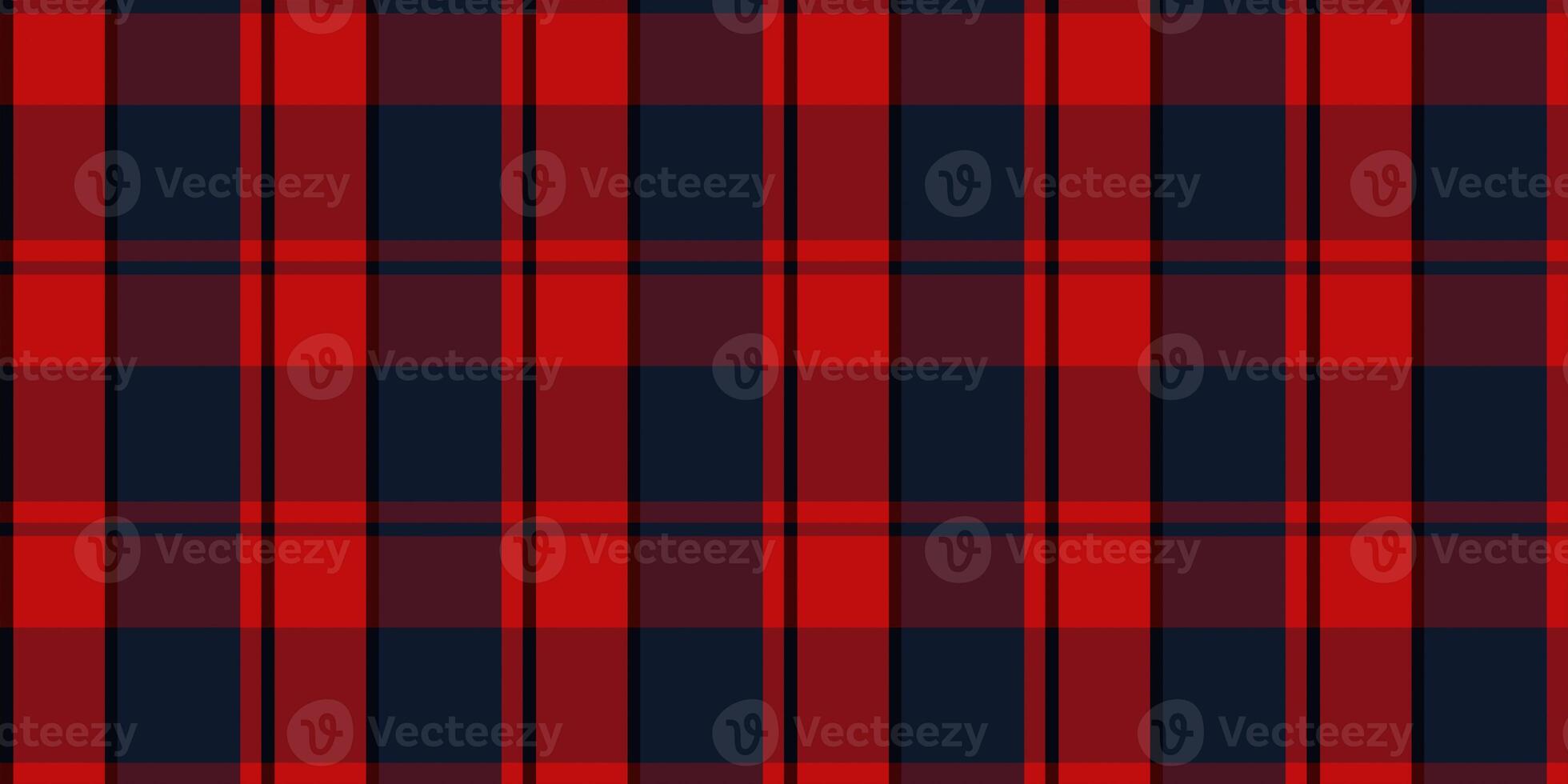 Red checkered material backdrop. Woolen cotton wear textile background. Seamless flannel texture. Fustian clothes fabric surface pattern. photo