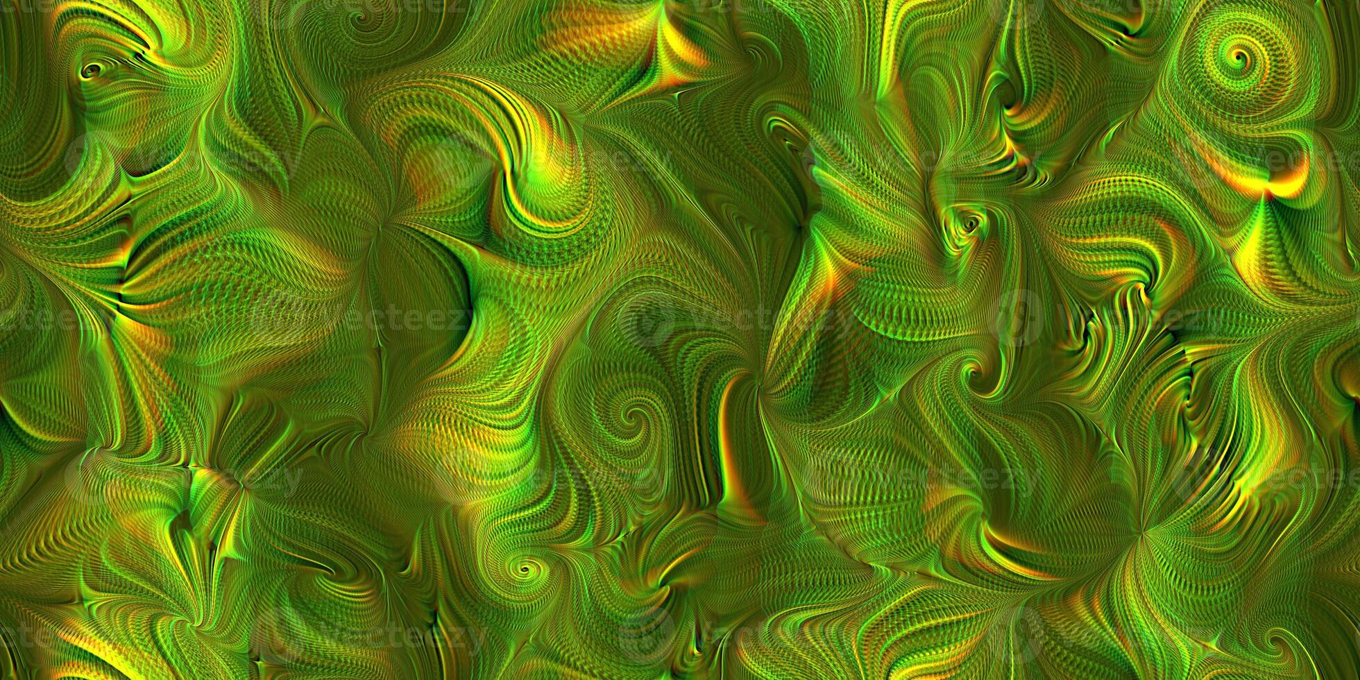 Light green mystic twirls. Seamless mysterious dynamical rotations background texture. photo