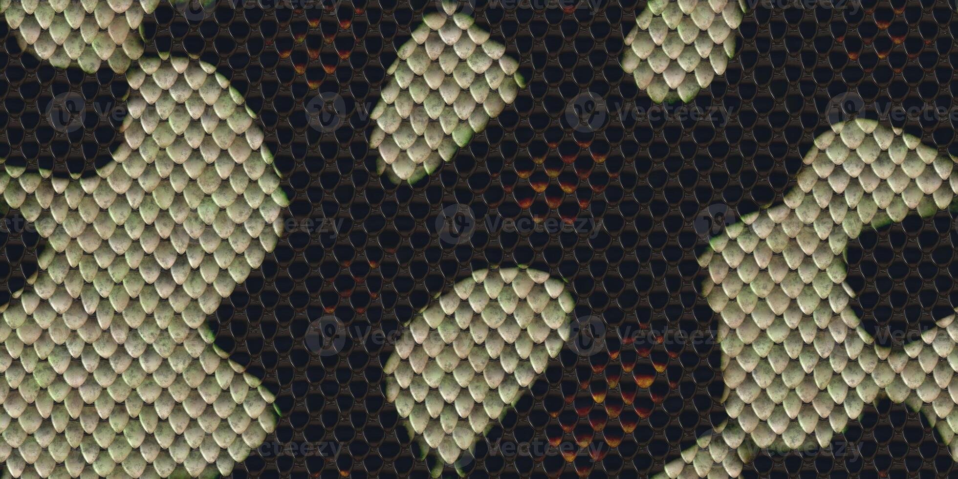 Black and white reptilian scale pattern. Snakeskin surface. Dangerous wildlife backdrop. Snake leather seamless textures. Reptile skin background. photo