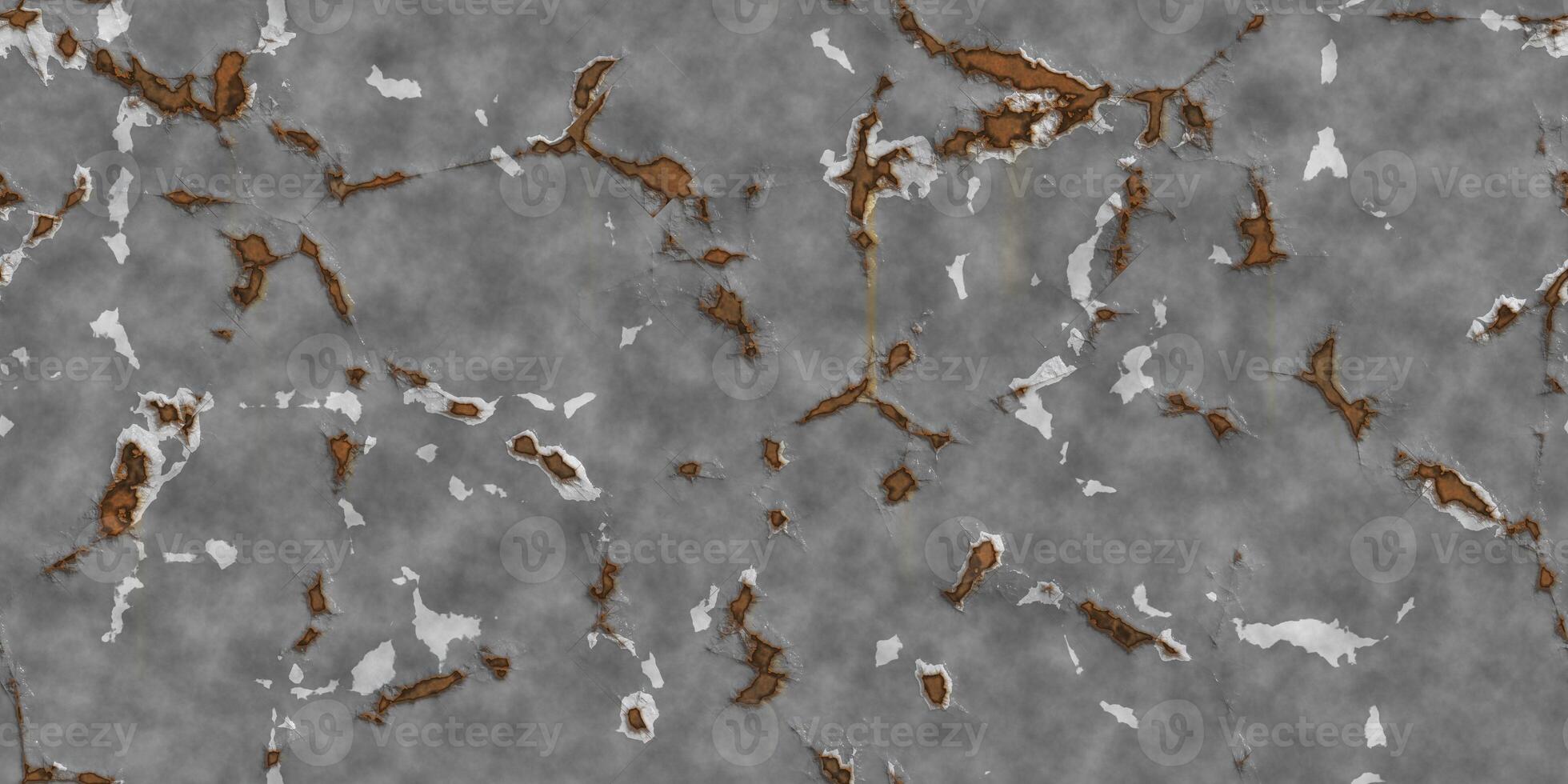 Grey with rusty scratches metal texture. Grunge metallic background. Painted wall backdrop. Corroded dirty steel sheet. photo