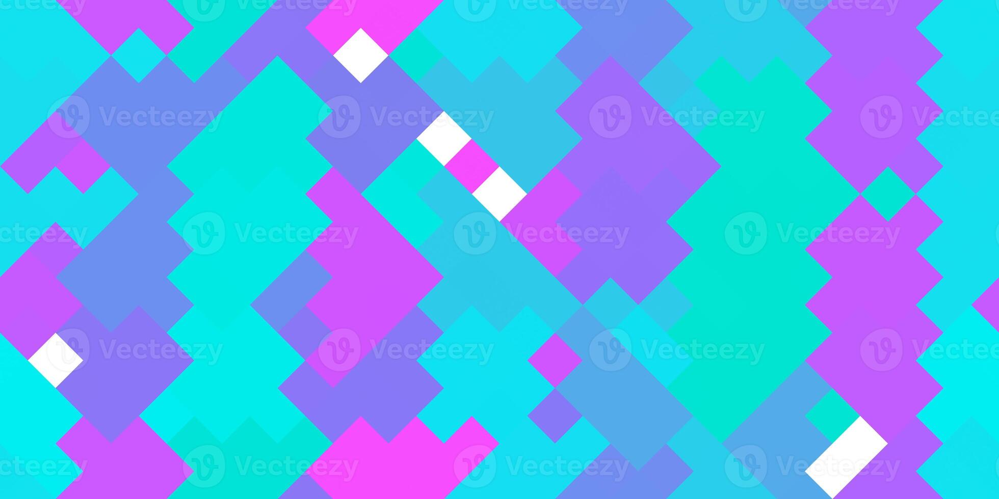 Turquoise blue purple pixelated color background. Colored geometric pixelate texture. photo