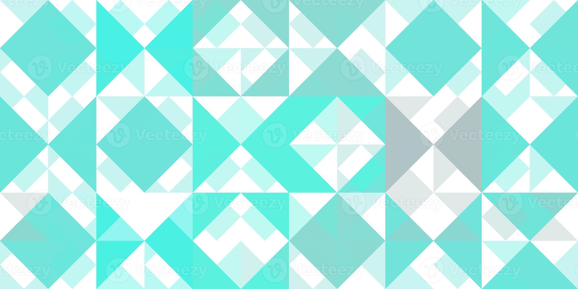 Geometric background pattern. Sea green white. Seamless different normal shapes colored geometric minimal design. photo