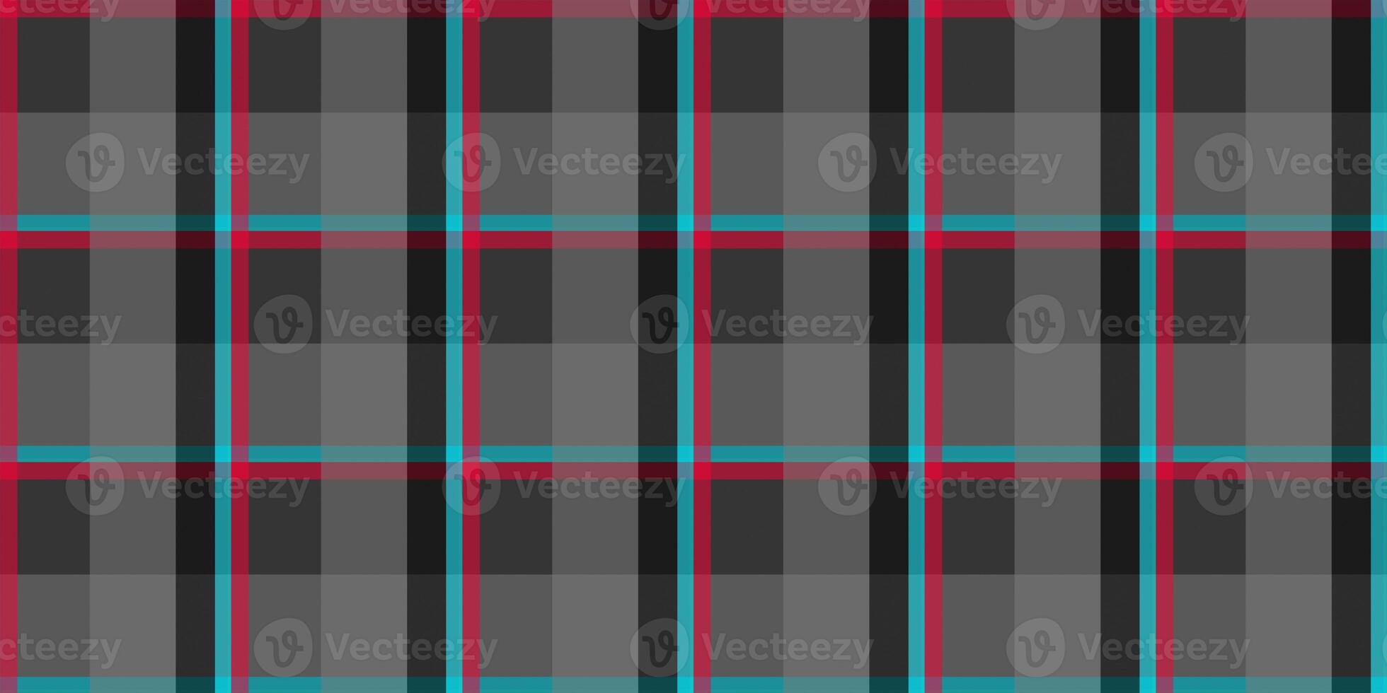 Red blue grey seamless flannel texture. Fustian clothes fabric surface pattern. Checkered material backdrop. Woolen cotton wear textile background. photo
