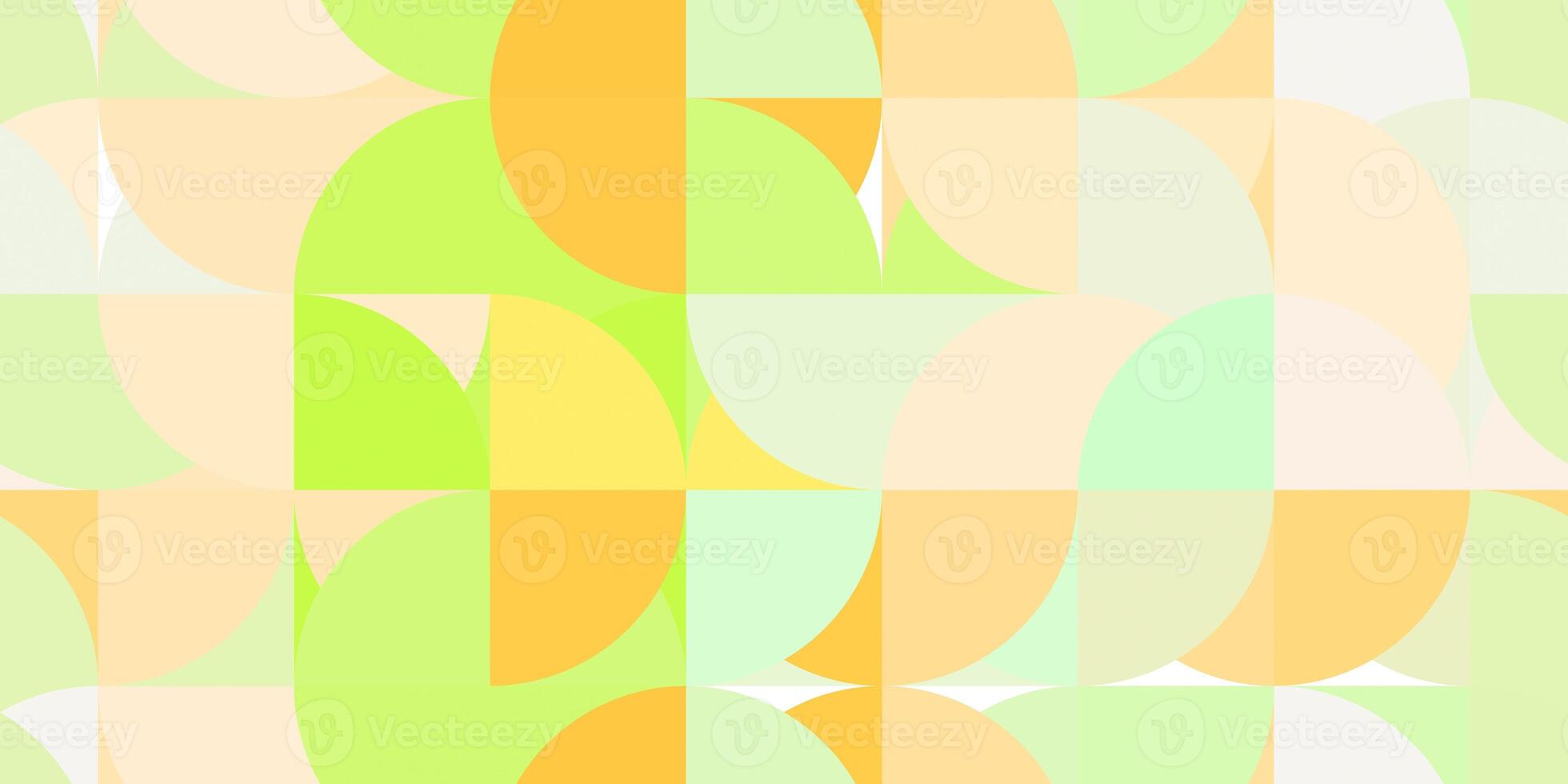Light green orange rounded colorful creative design texture. Simple geometric graphic backdrop. photo