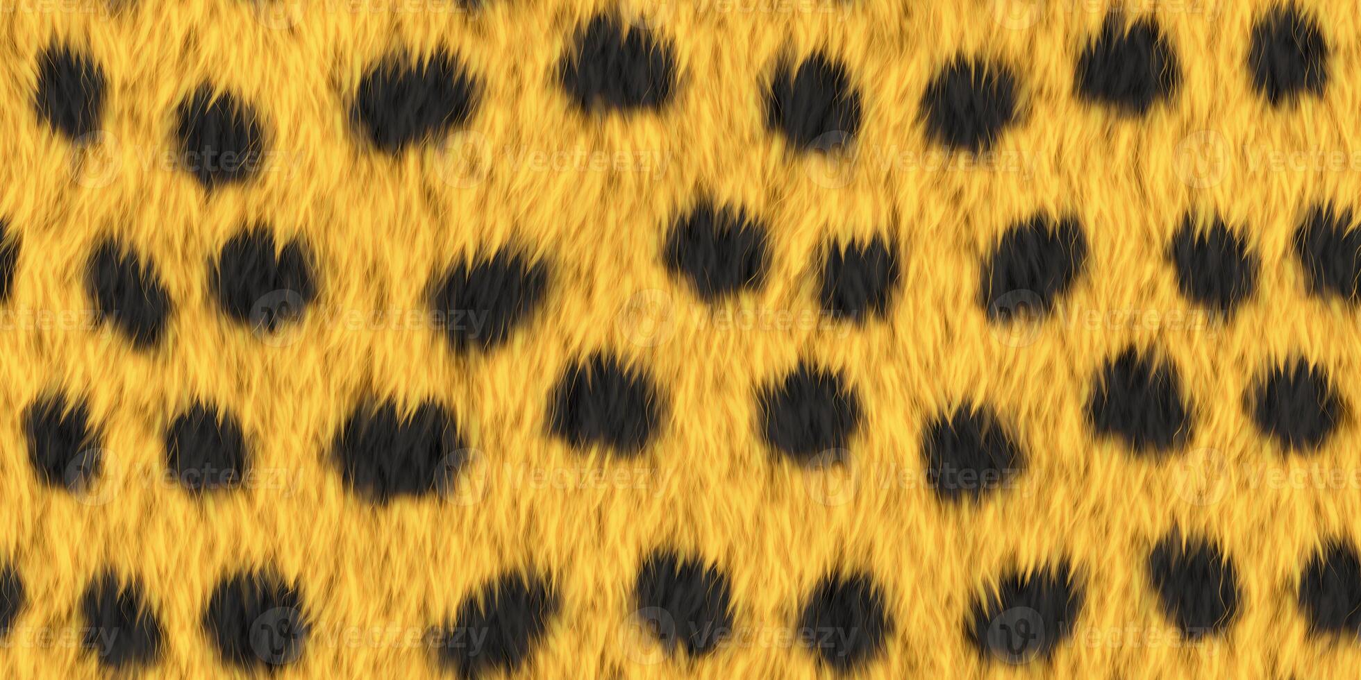 Spotted leopard yellow hairy pattern. Furry backdrop. Wild animal design. Fuzzy fashion creative. Wool texture. Fur background. Warm surface. photo