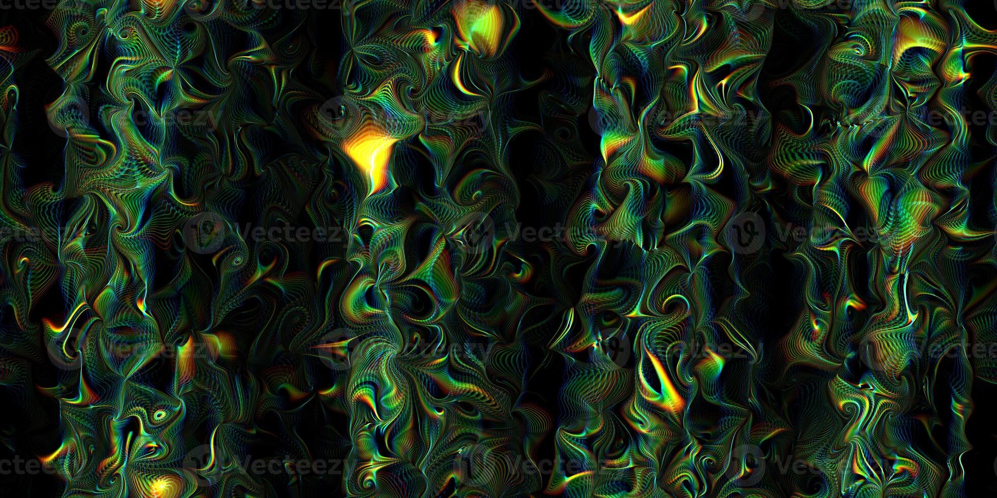 Dark green mystic twirls. Seamless abstract vibrant twirls background texture. photo