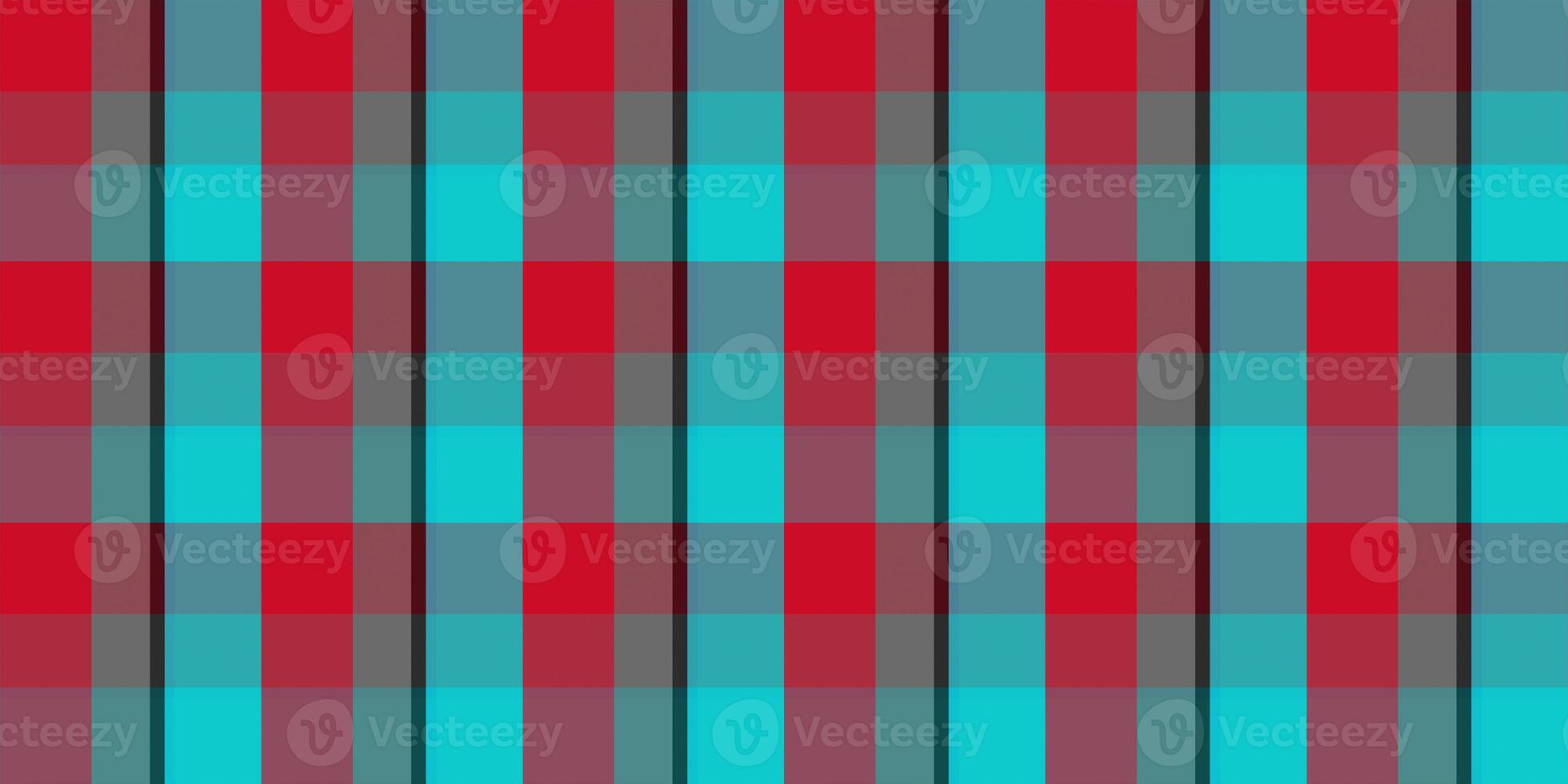 Blue red checkered material backdrop. Woolen cotton wear textile background. Seamless flannel texture. Fustian clothes fabric surface pattern. photo