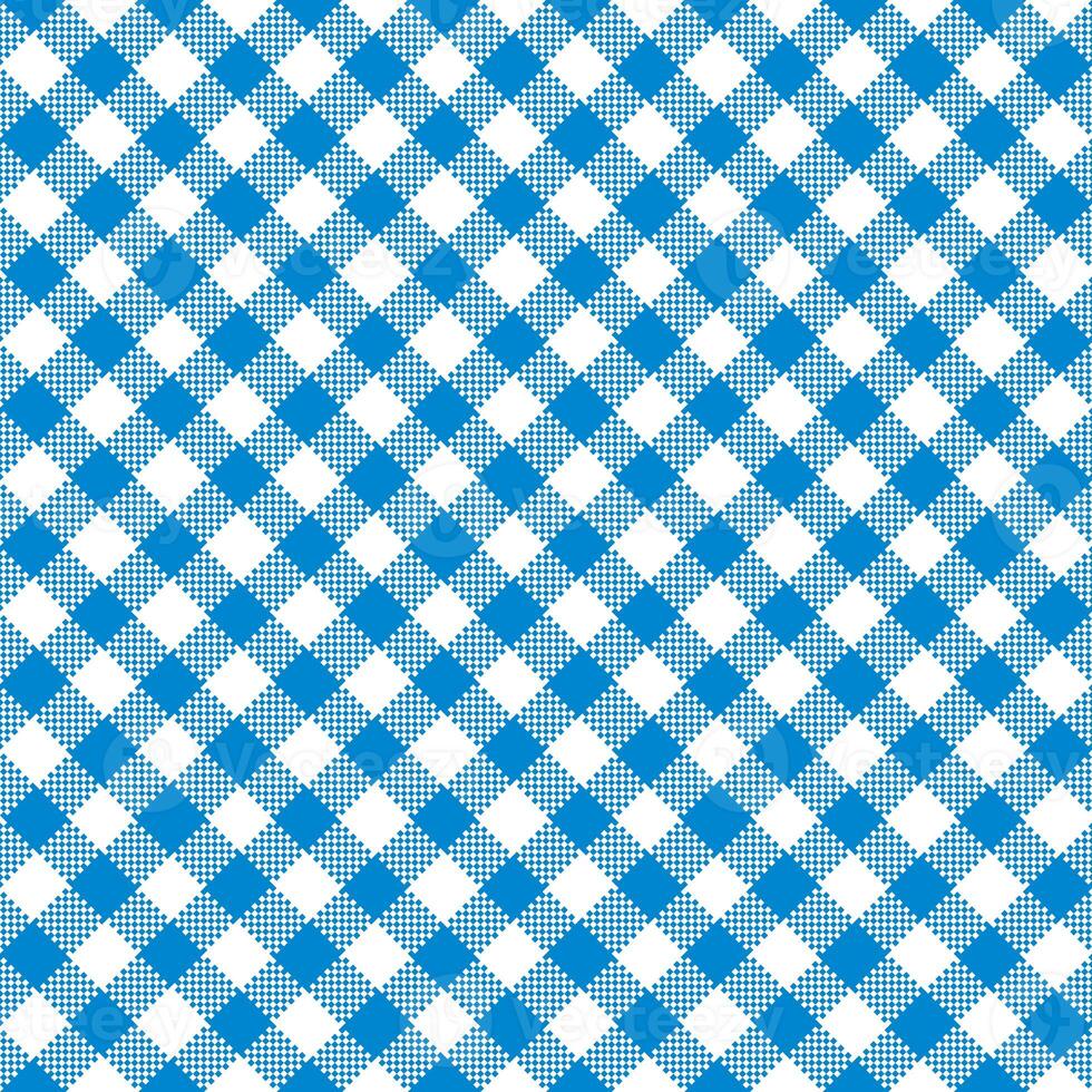 Gingham Pattern. Seamless blue white classic diagonal check pattern. Good for towels, blankets, skirts, napkins, gift paper. photo