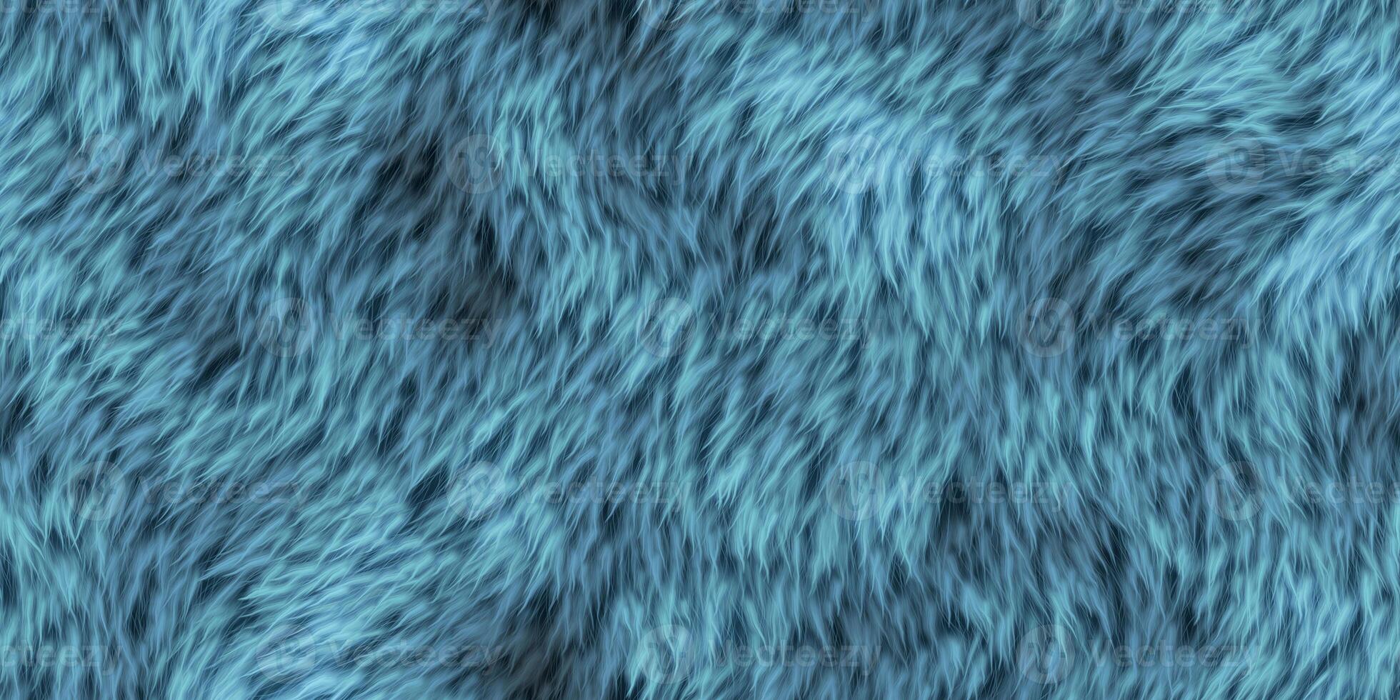 Blue hairy pattern. Furry backdrop. Wild animal design. Fuzzy fashion creative. Wool texture. Fur background. Warm surface. photo