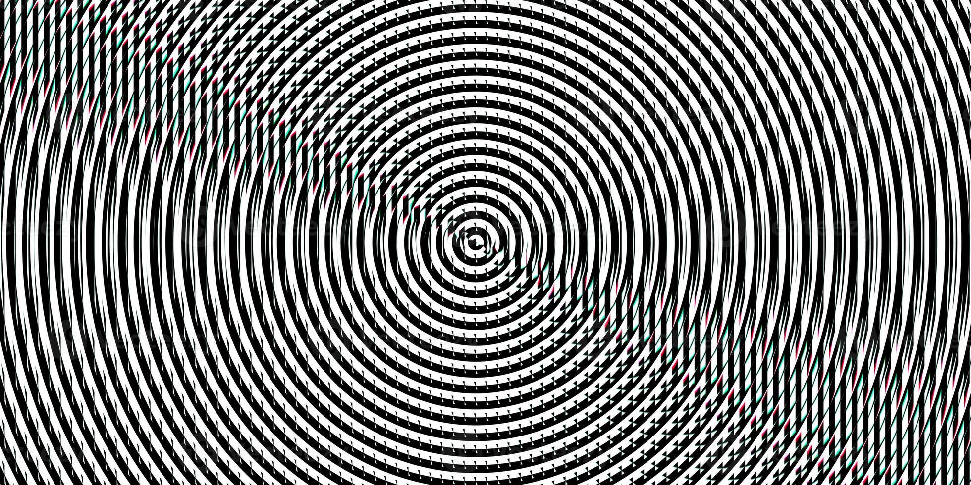 Striped black and white circles searchlight screen optical. Lamp flare glow. Fresnel lens pattern. Spotlight glass art texture. Projector lens background creative. photo